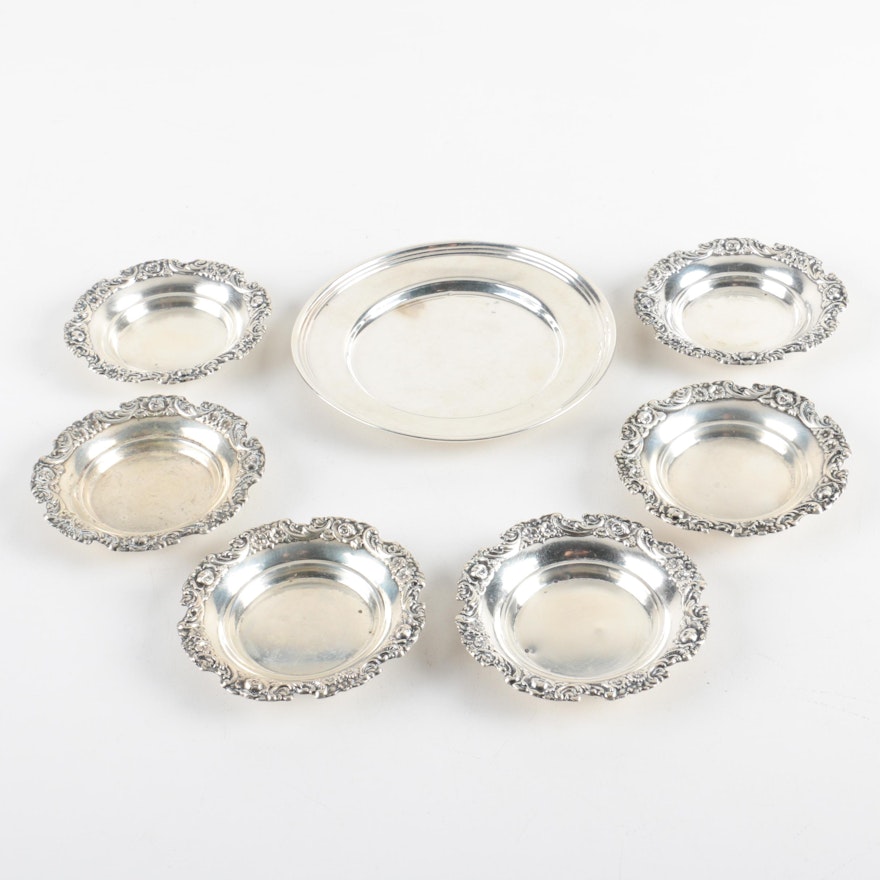 Sterling Silver Dishes and Plate
