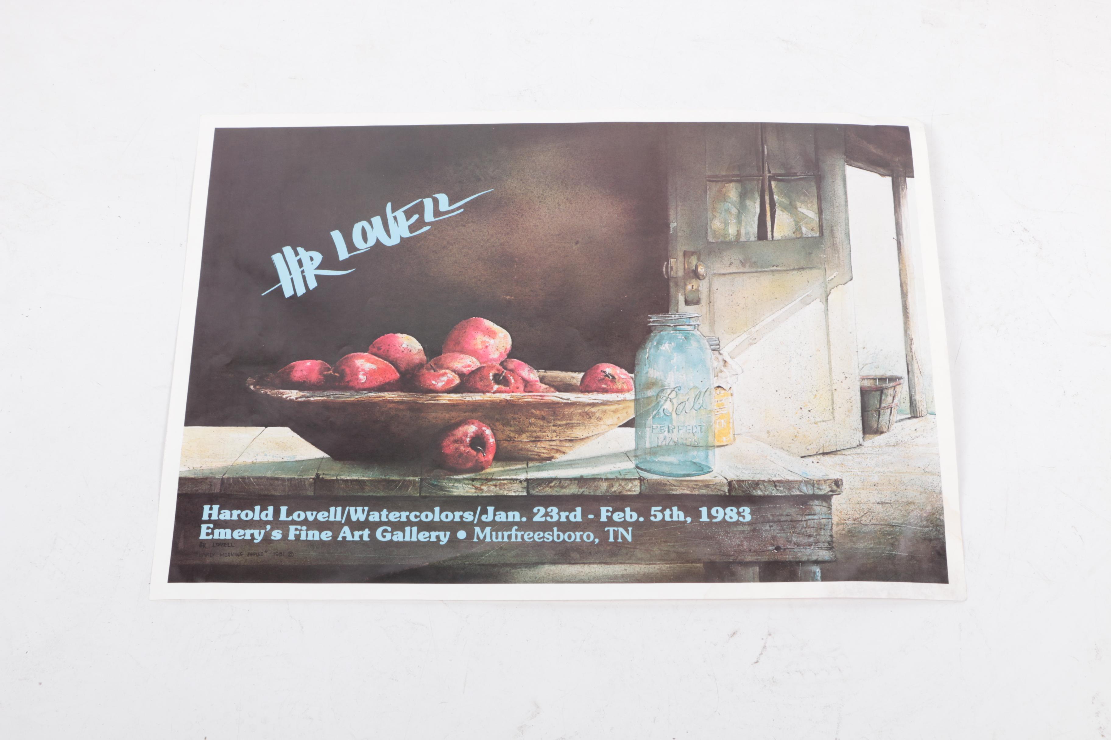 Harold Lovell Exhibition Poster and Offset Lithographs Including Limited Edition