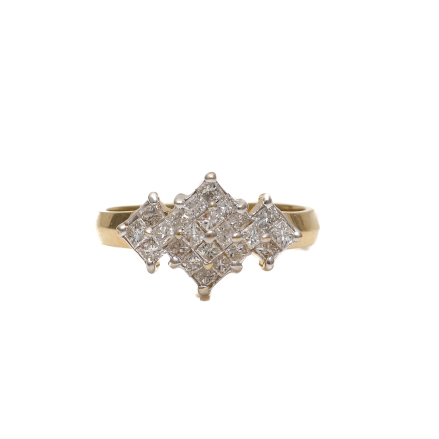 14K Yellow Gold 1.00 CTW Diamond Ring