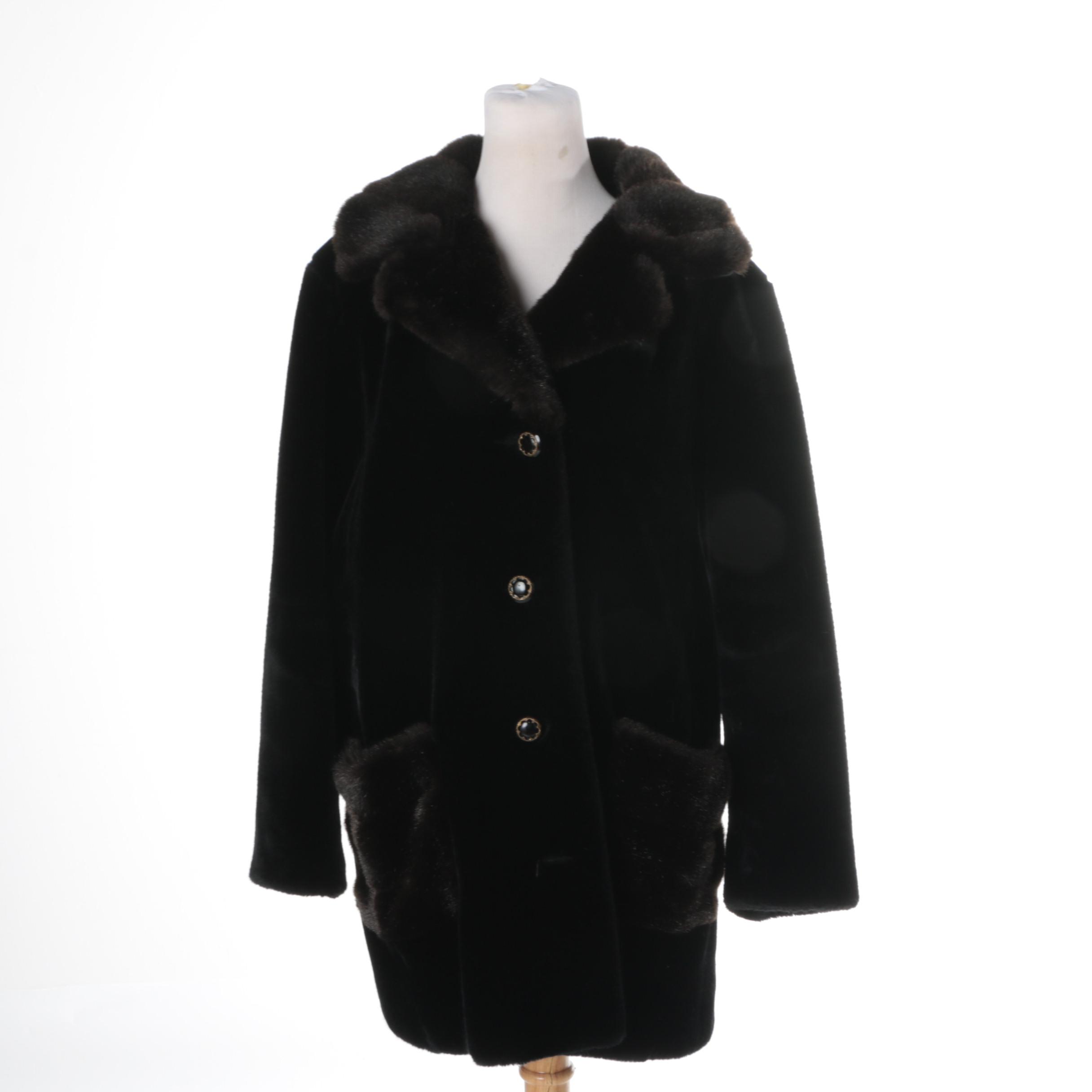Women's Vintage Aleutian Faux Fur Coat