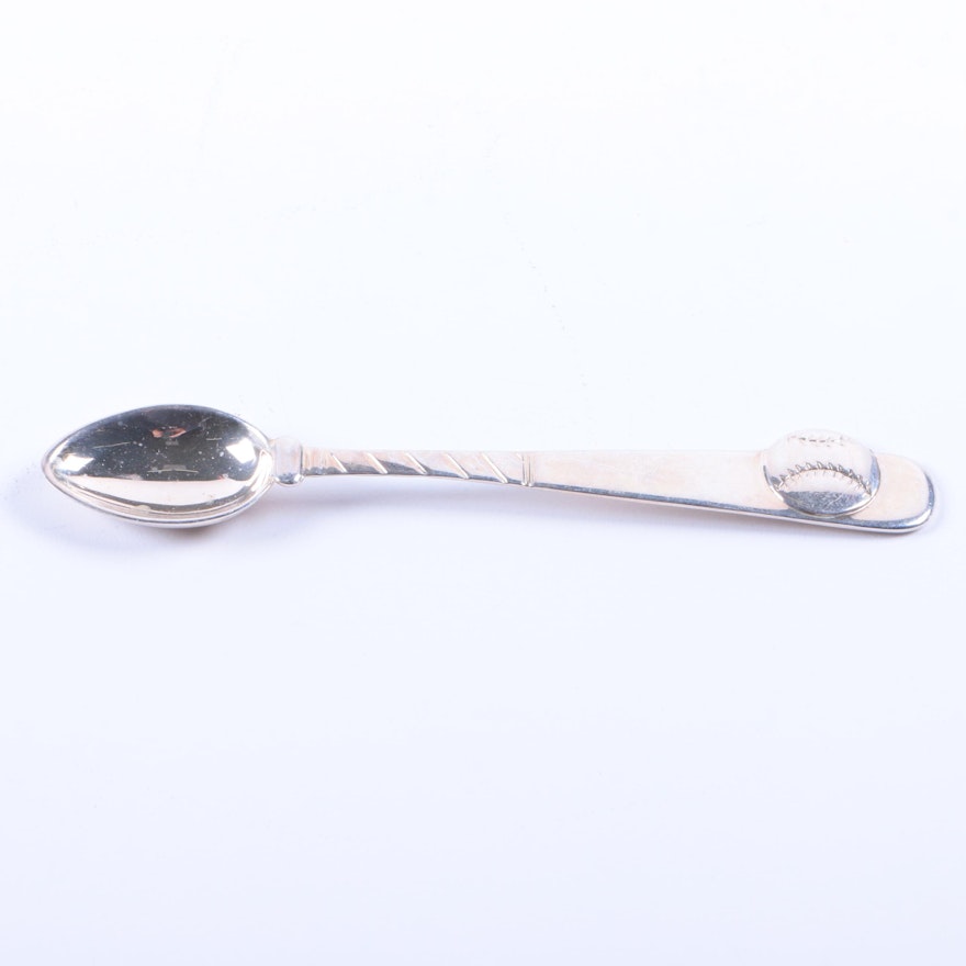 Tiffany & Co. Baseball Themed Sterling Silver Infant Feeding Spoon