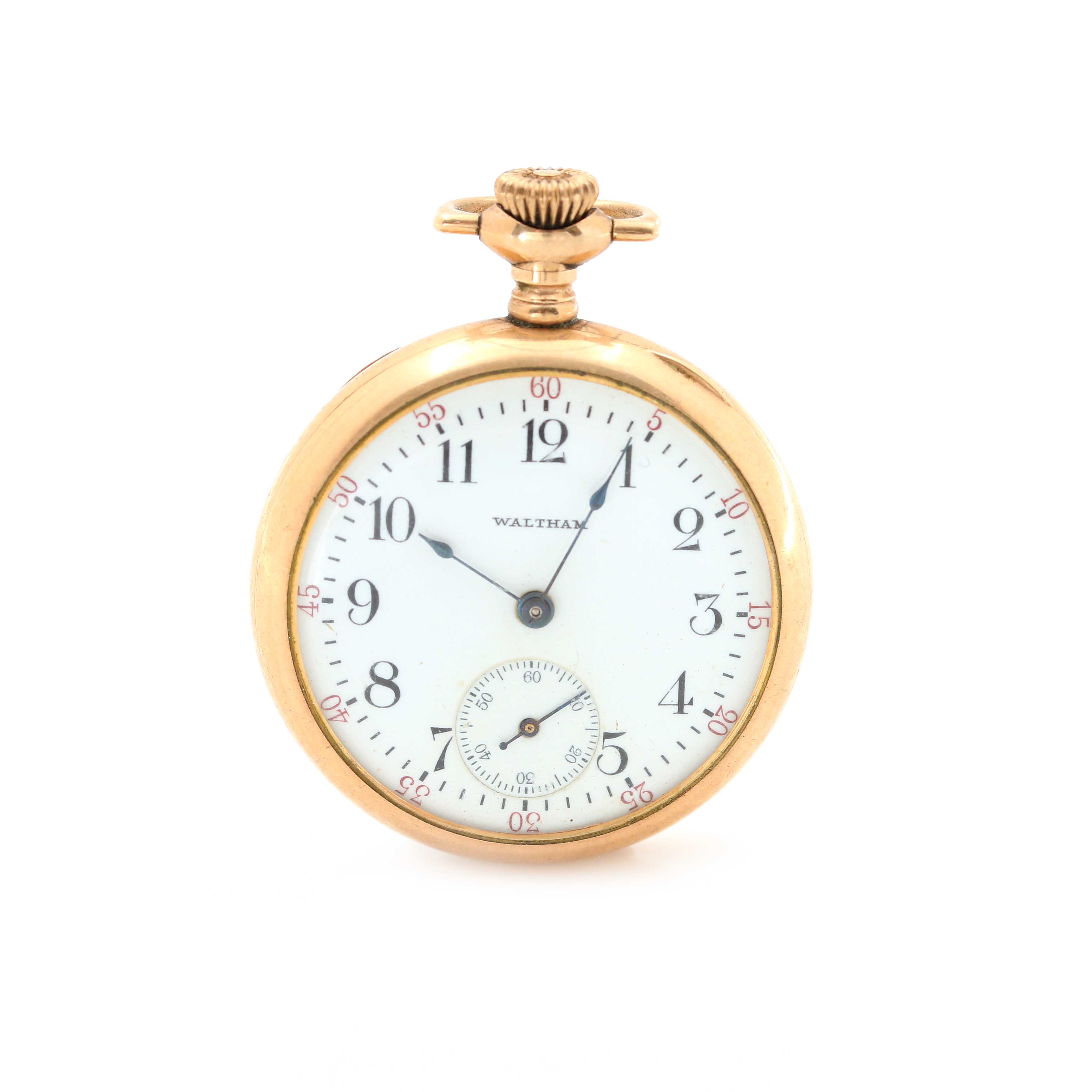 Antique Waltham Gold Filled Open Face Pocket Watch