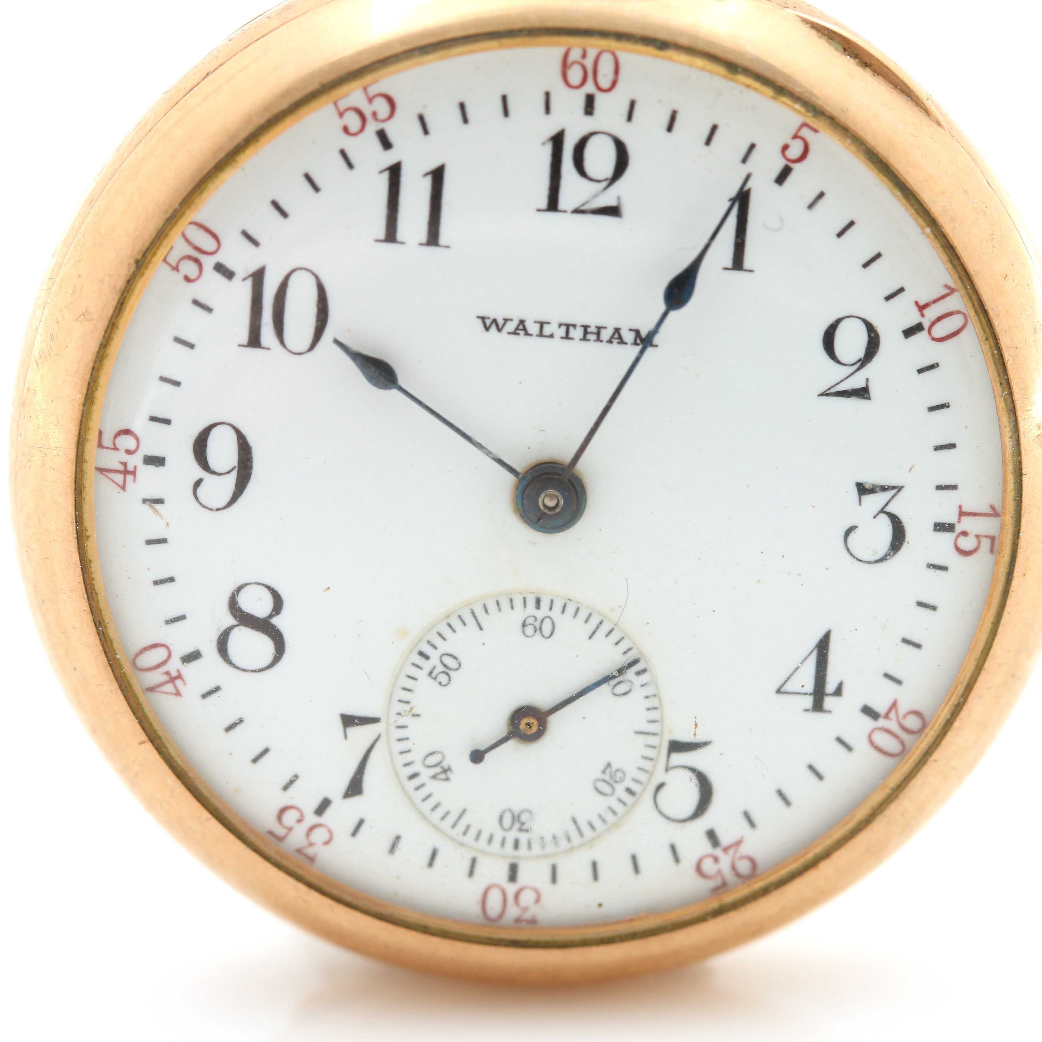 Antique Waltham Gold Filled Open Face Pocket Watch