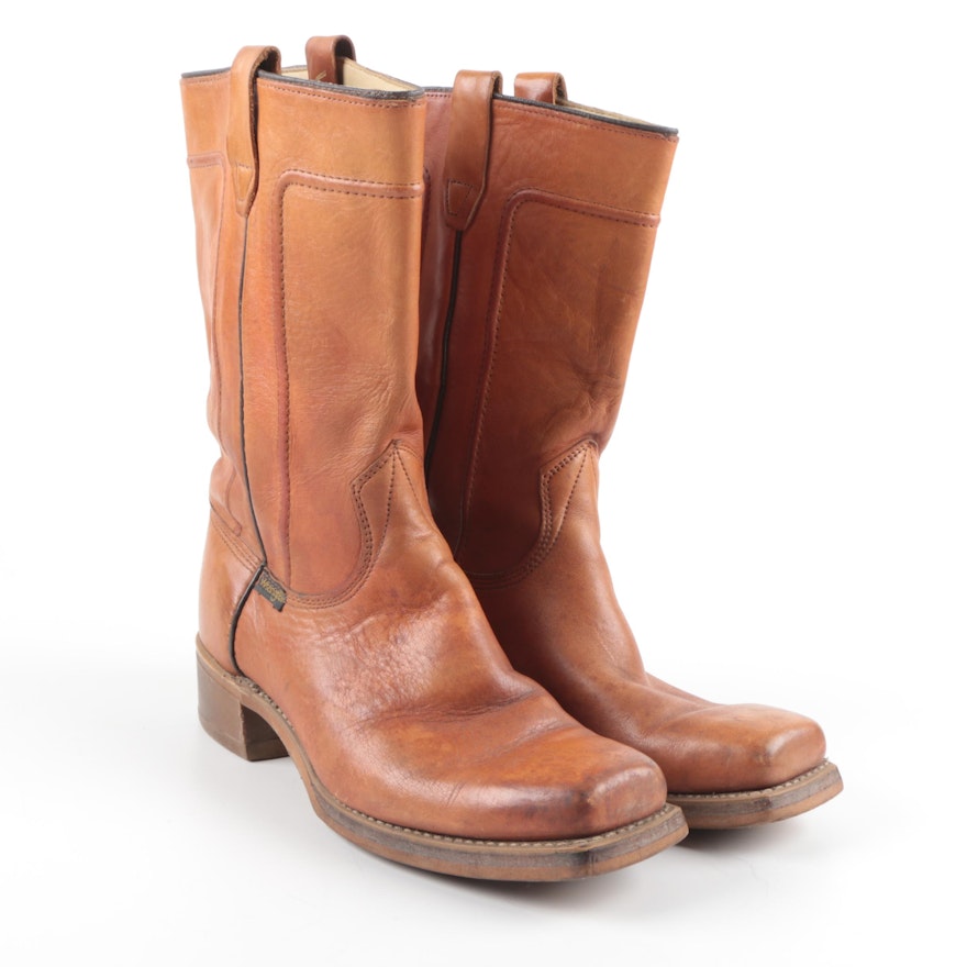 Vintage Men's Wrangler Brown Leather Boots