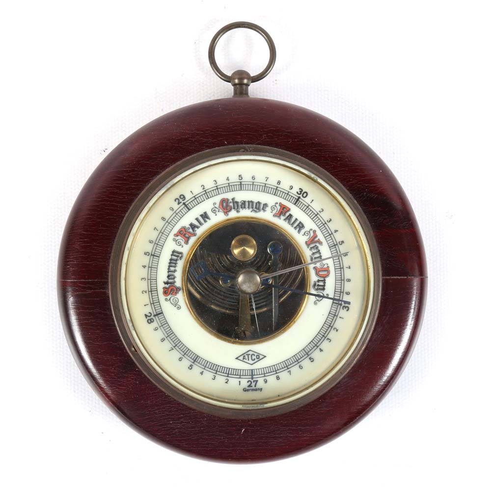 Vintage German ATCO JG Gischard 1651 Mahogany Wall Barometer