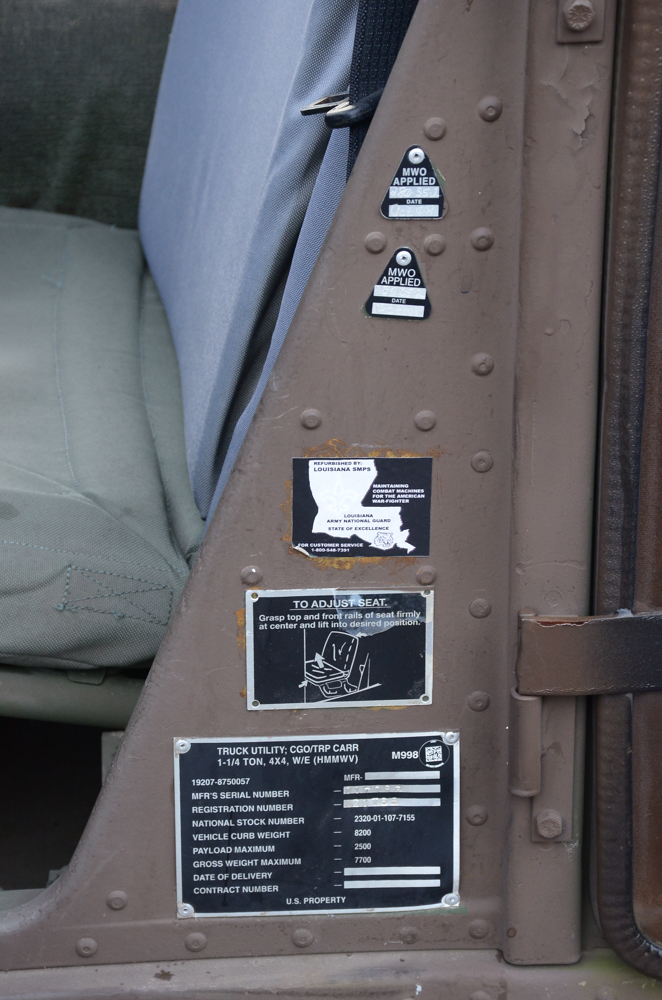 1992 AM General M998 Humvee 1-1/4 Ton Utility Truck