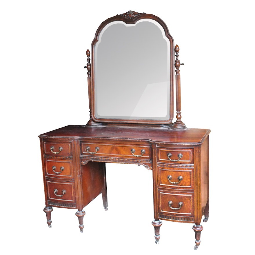 Vintage Flame Mahogany Vanity with Mirror