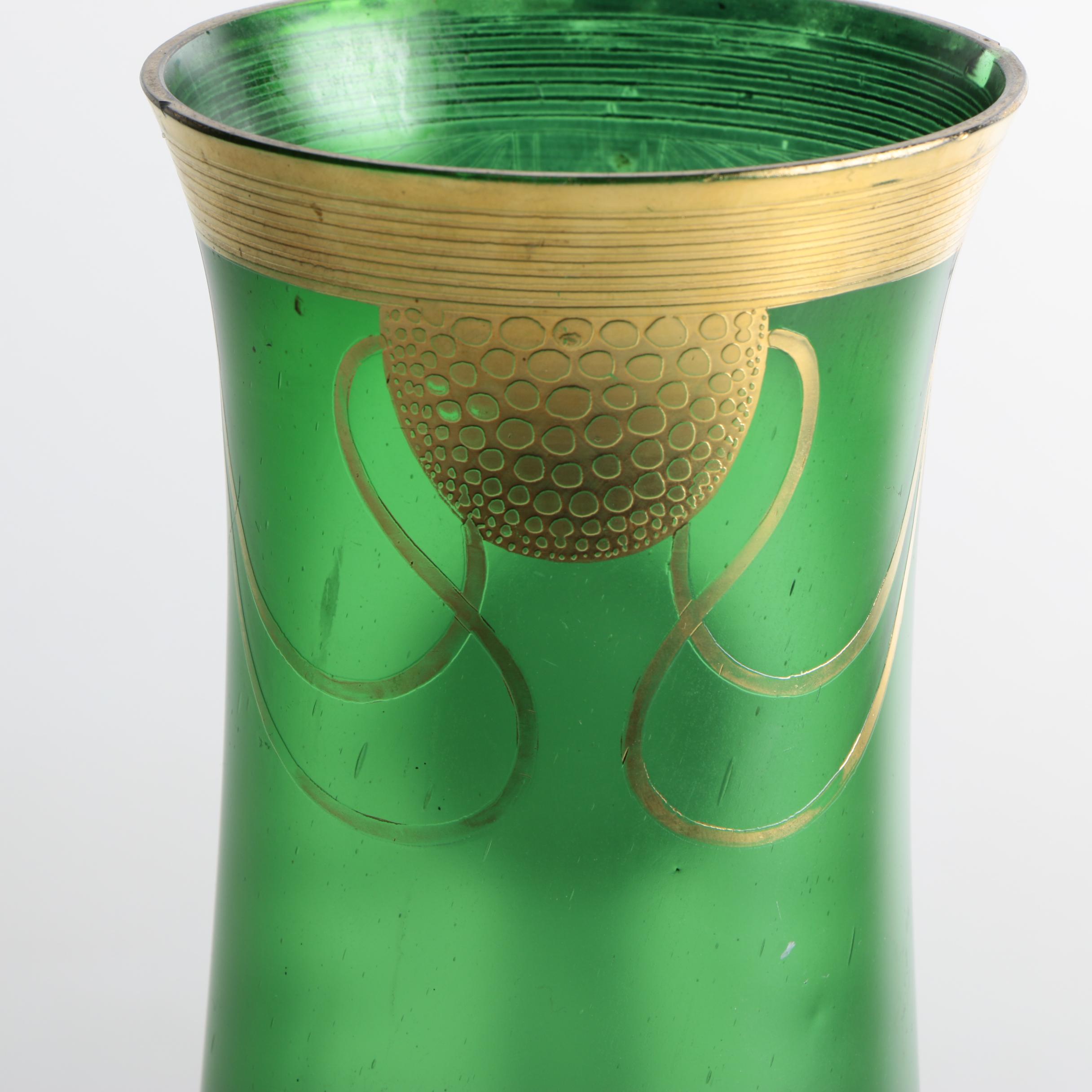 Vintage Art Deco Gilt Glass Vase