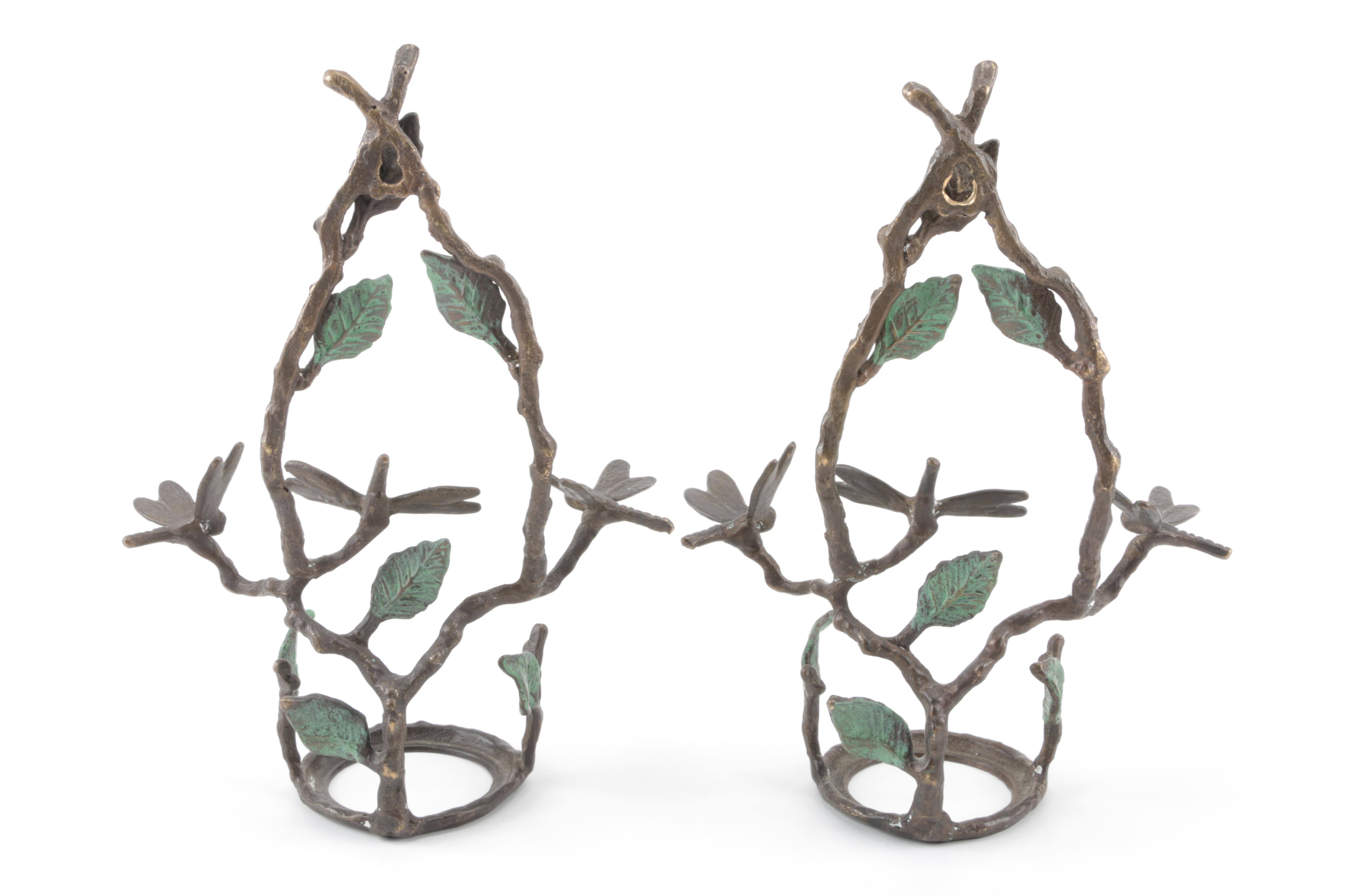 Metal Dragonfly Candle Holders