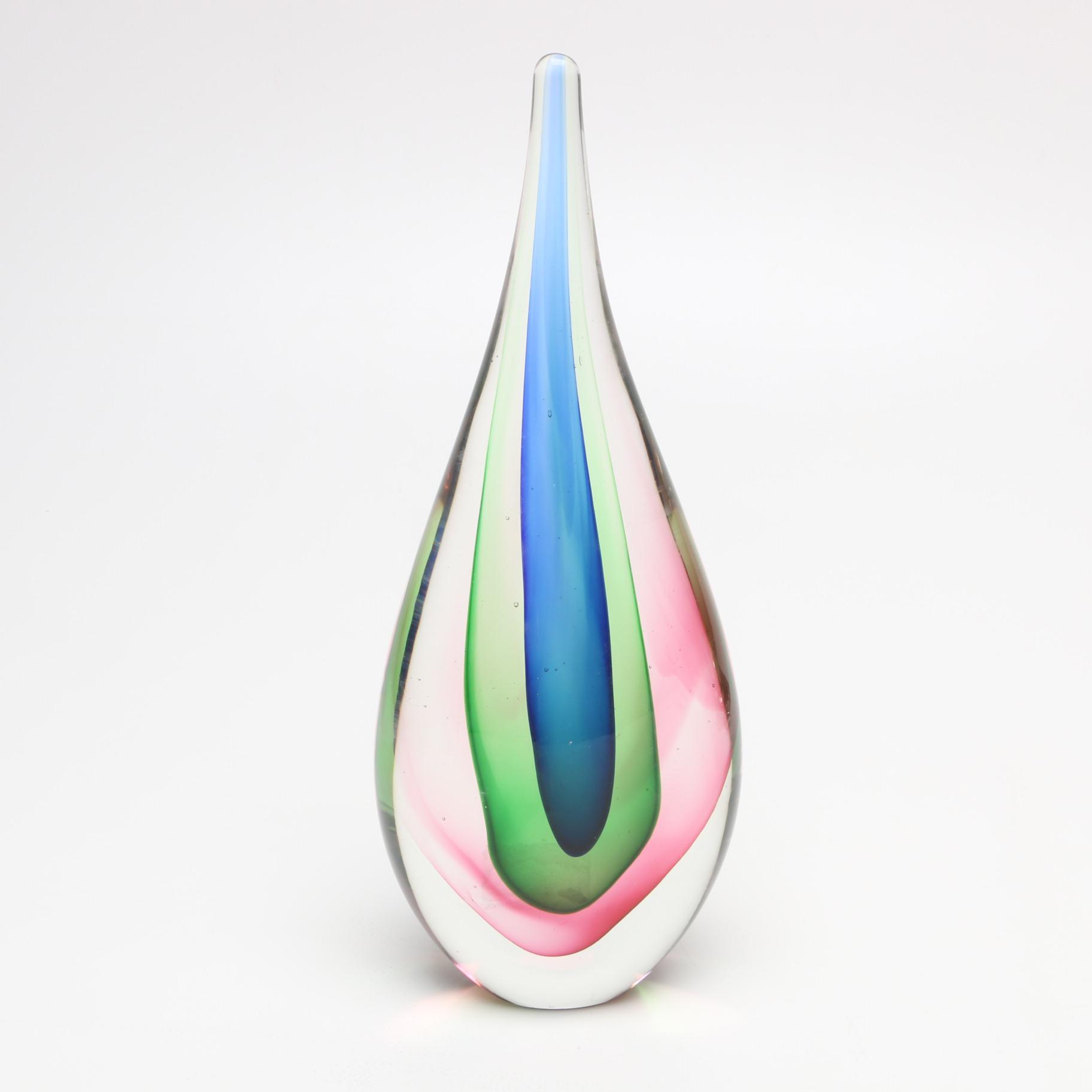 Vintage Flavio Poli for Seguso Sommerso Glass Teardrop
