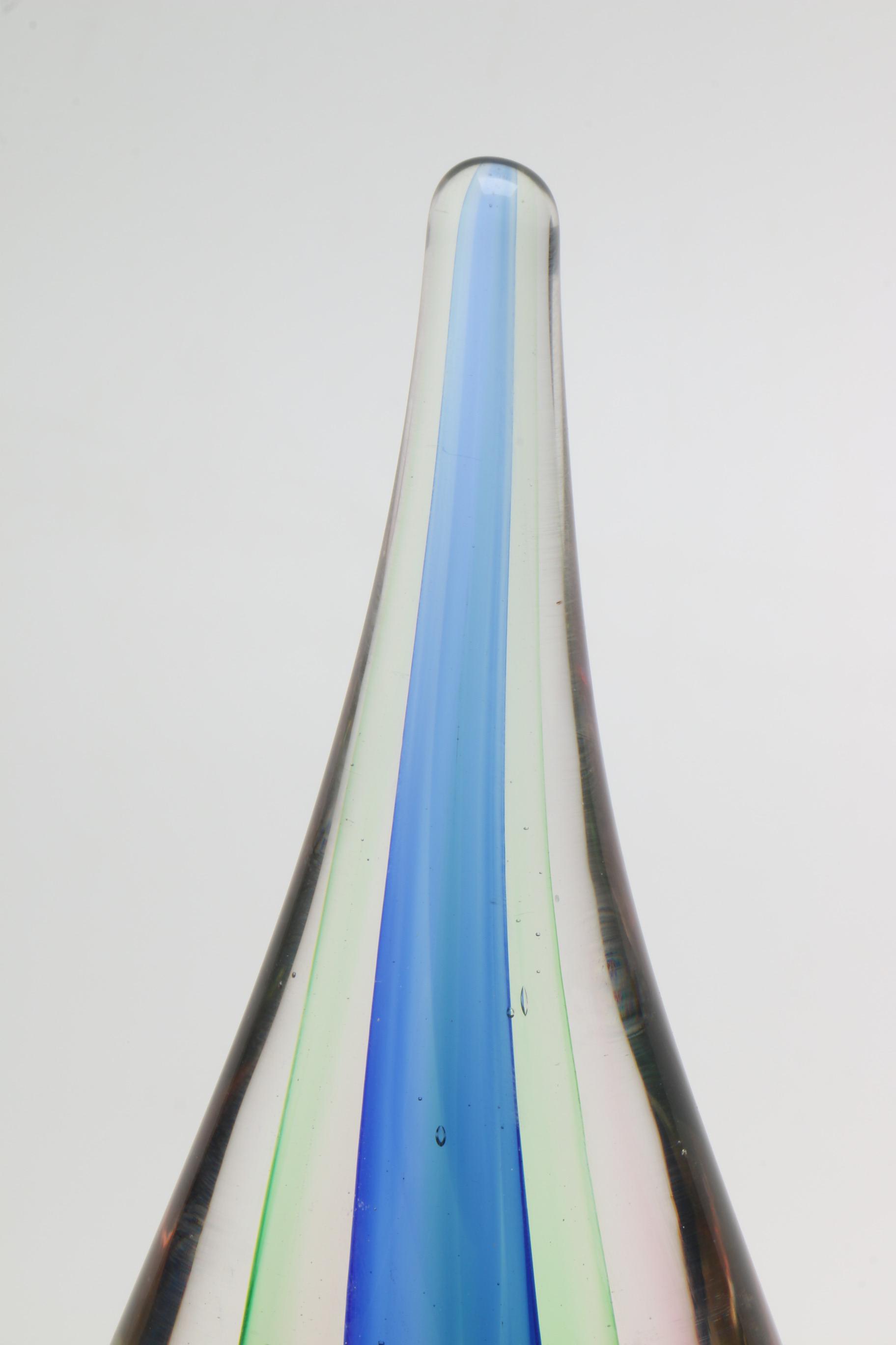 Vintage Flavio Poli for Seguso Sommerso Glass Teardrop