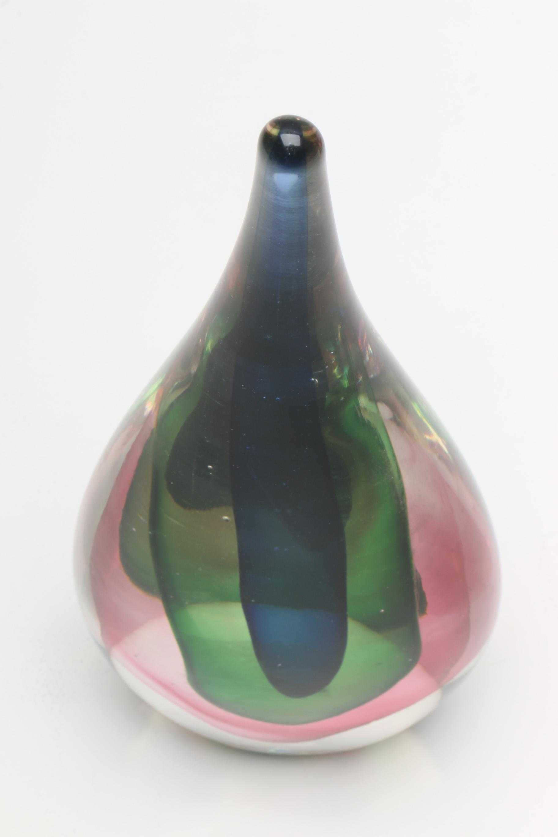 Vintage Flavio Poli for Seguso Sommerso Glass Teardrop