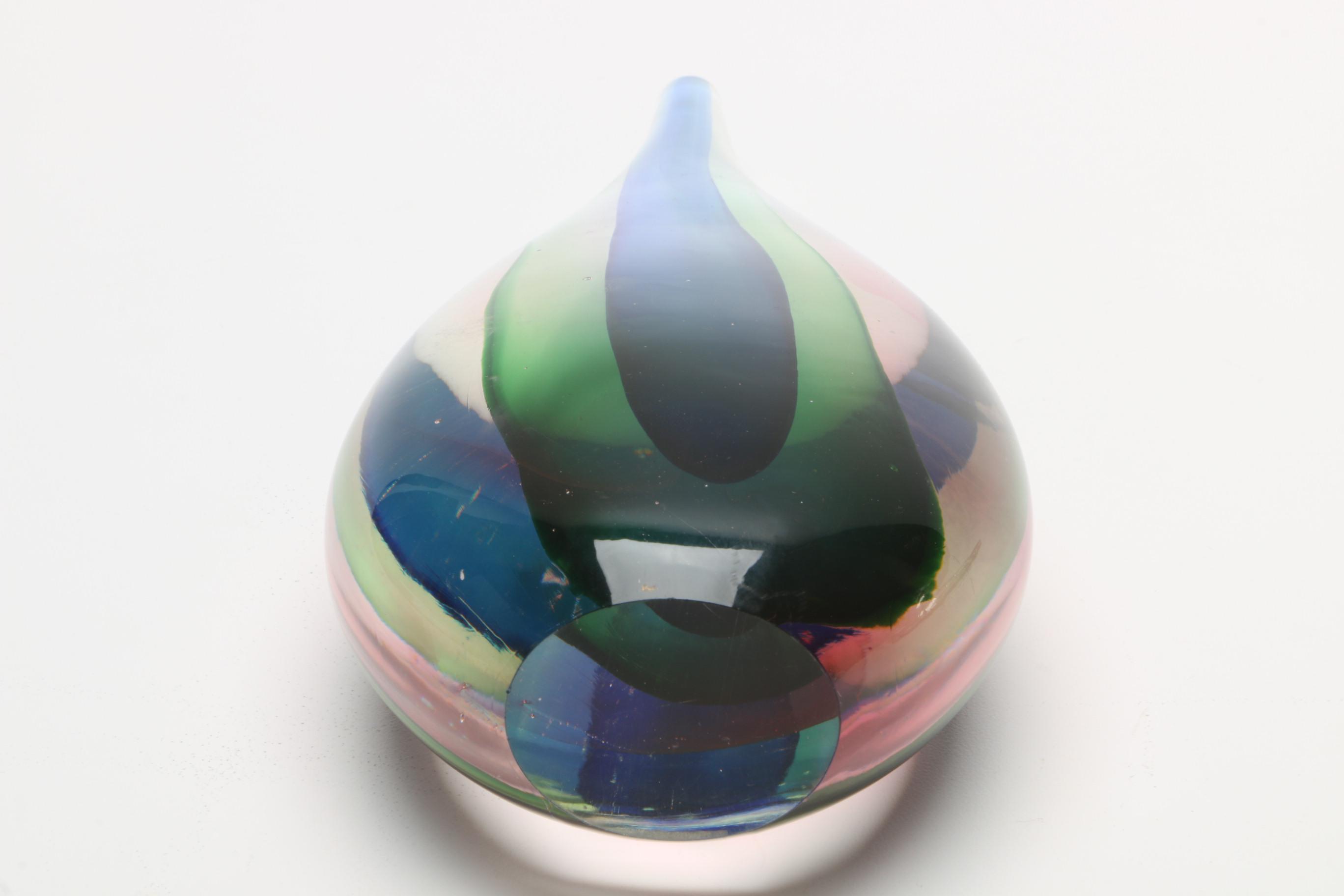 Vintage Flavio Poli for Seguso Sommerso Glass Teardrop