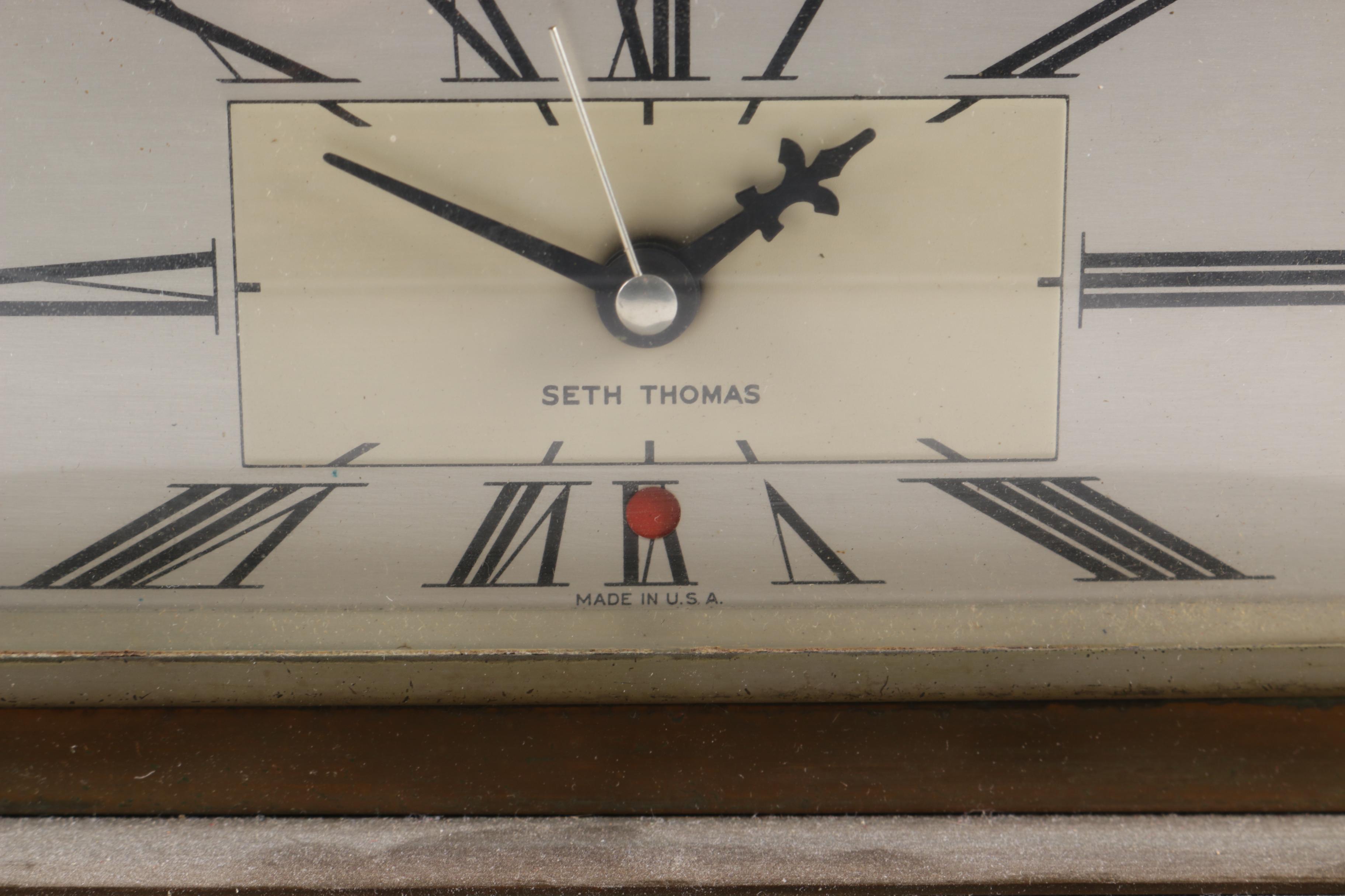 Seth Thomas Desk Clock and Westclox Art Deco Clock