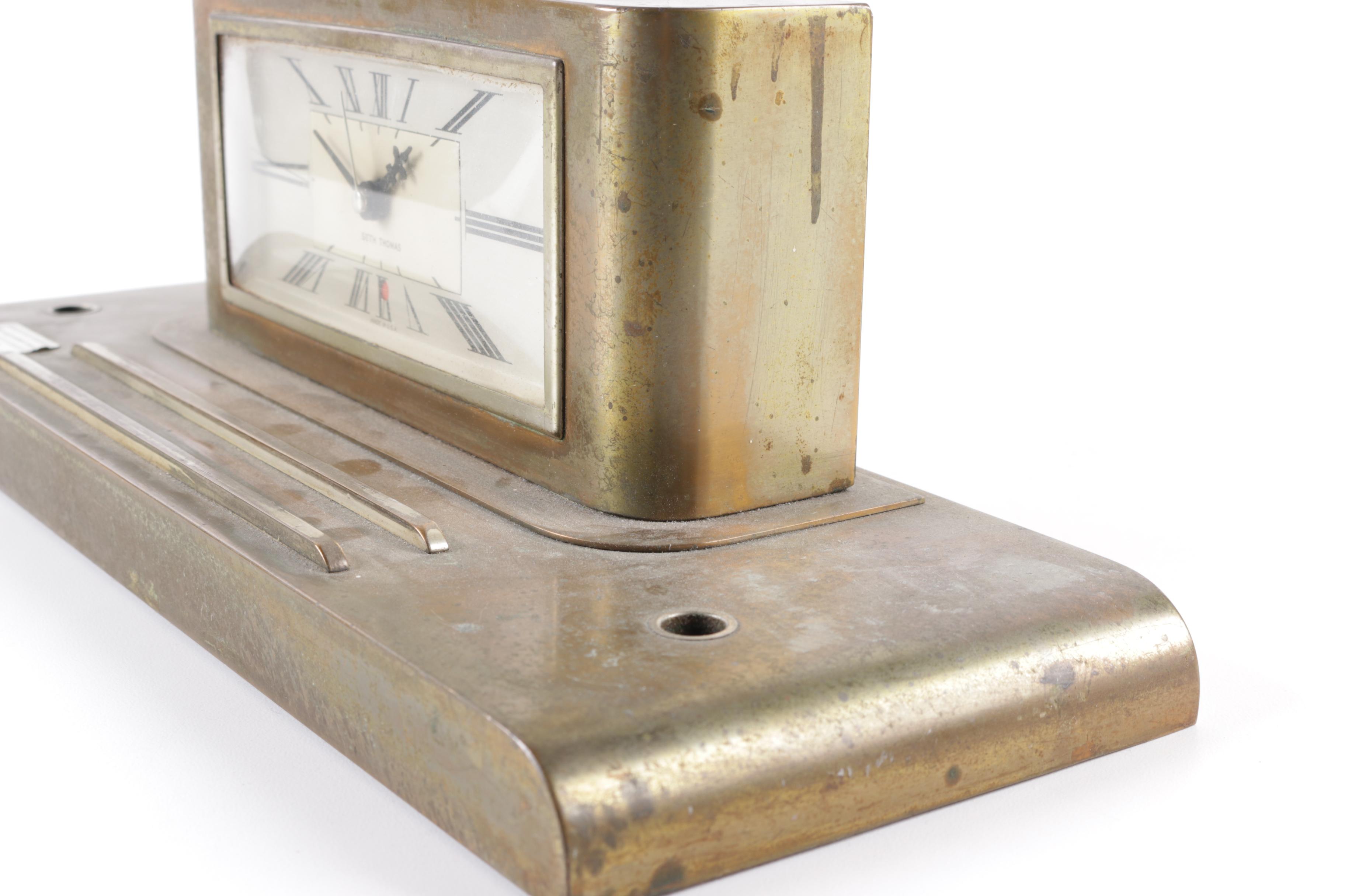 Seth Thomas Desk Clock and Westclox Art Deco Clock