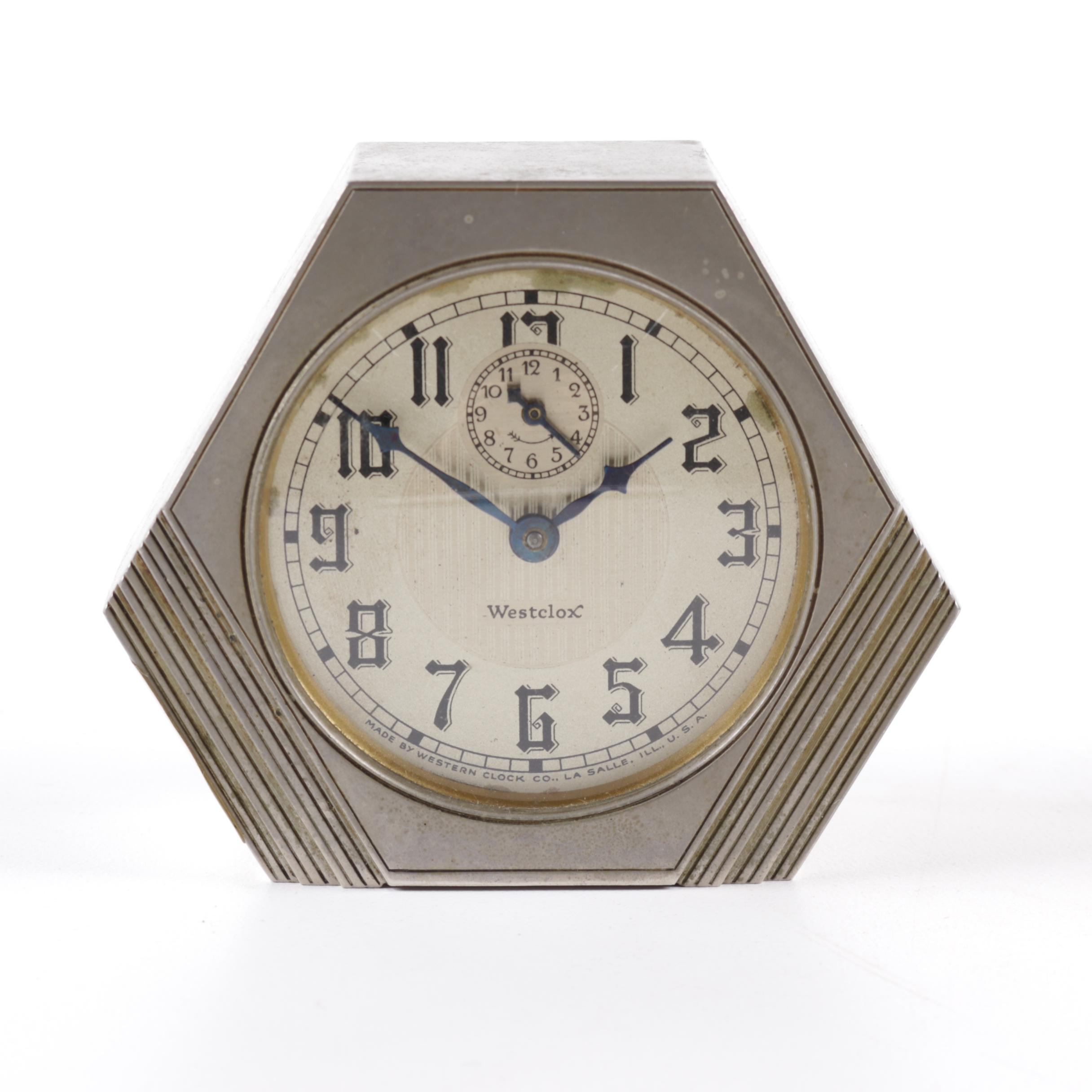 Seth Thomas Desk Clock and Westclox Art Deco Clock