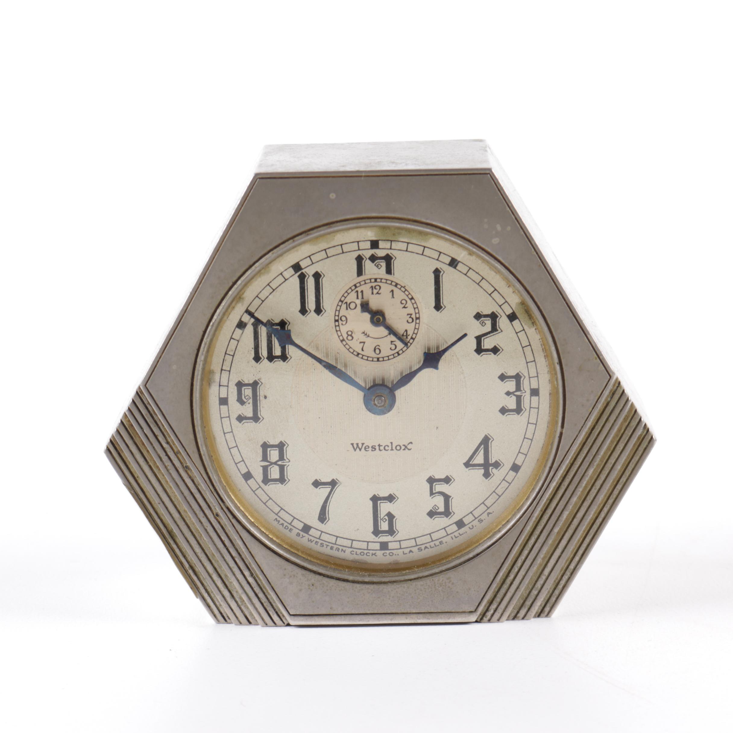 Seth Thomas Desk Clock and Westclox Art Deco Clock
