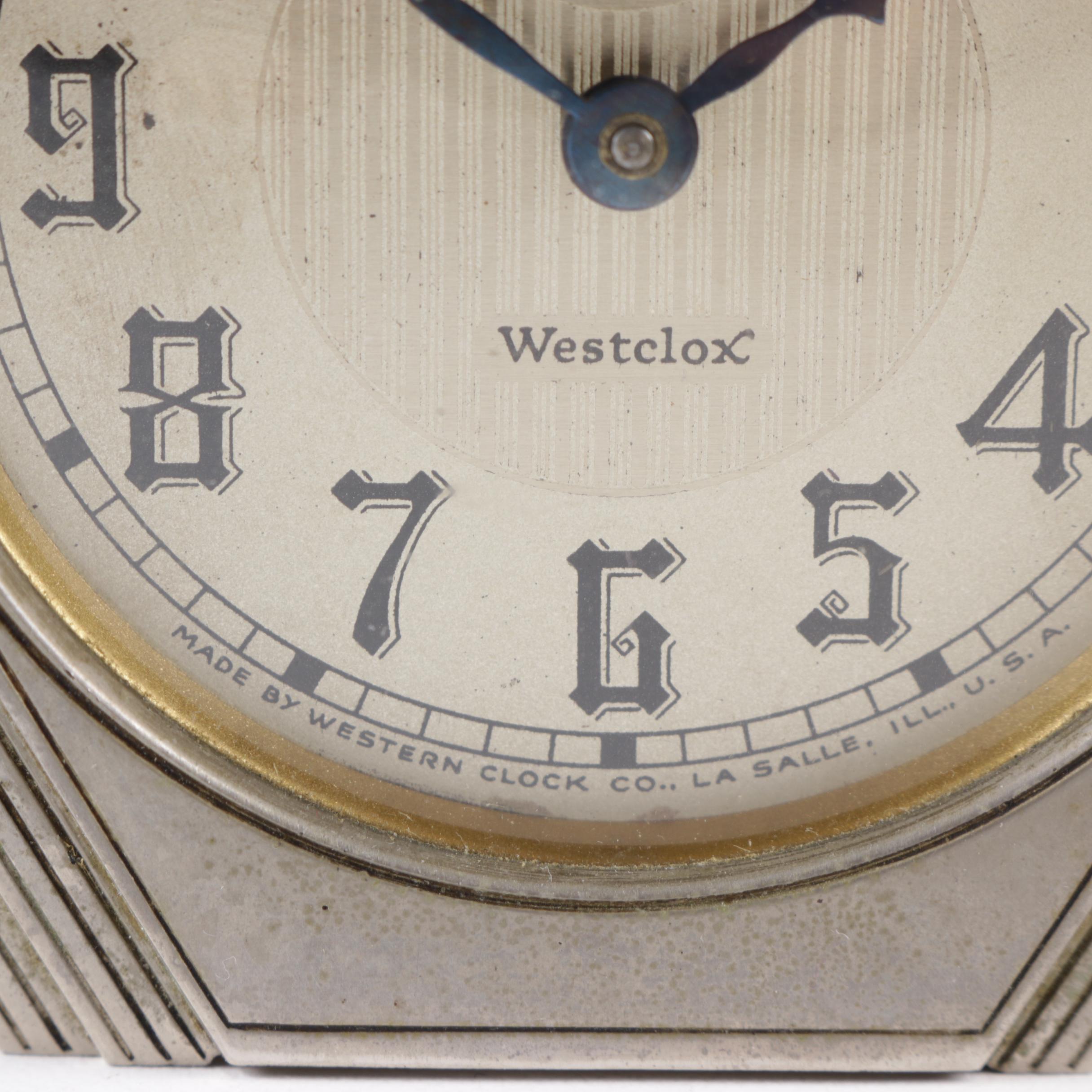 Seth Thomas Desk Clock and Westclox Art Deco Clock