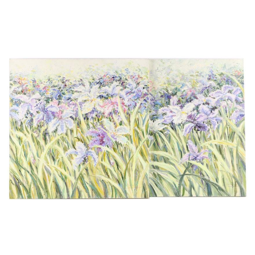Karin Schaefers Oil Paintings on Canvas of Flower Field