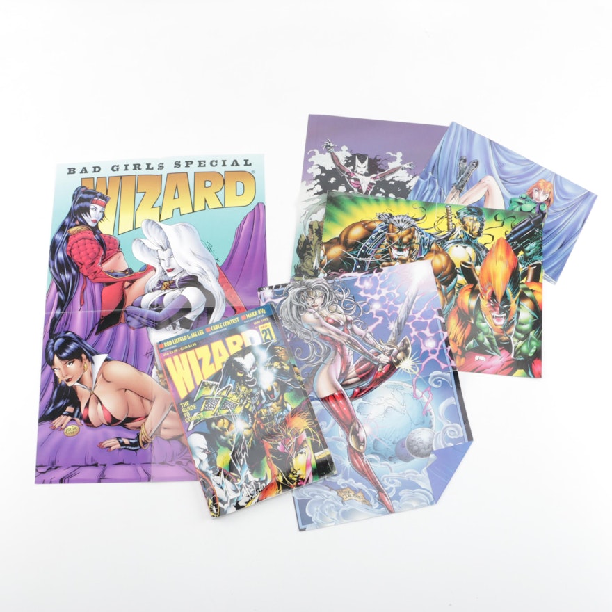 "Wizard" Comic Magazine and Posters