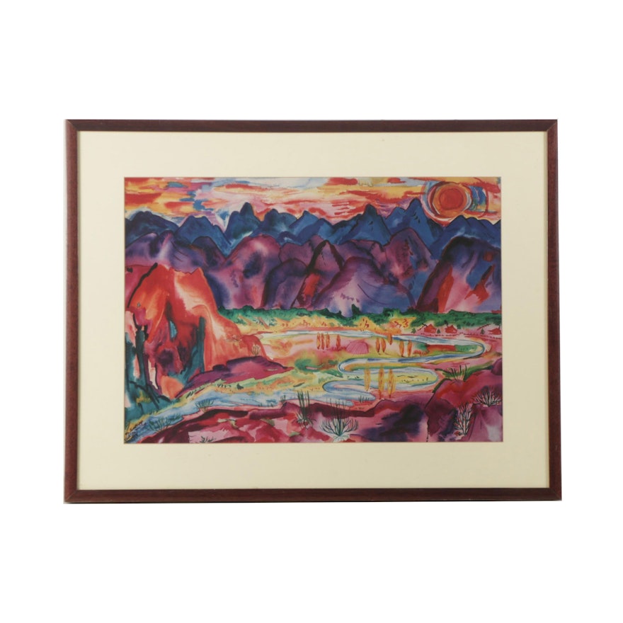 "Purple Mountain Majesty" Reproduction Print After Phyllis Kapp