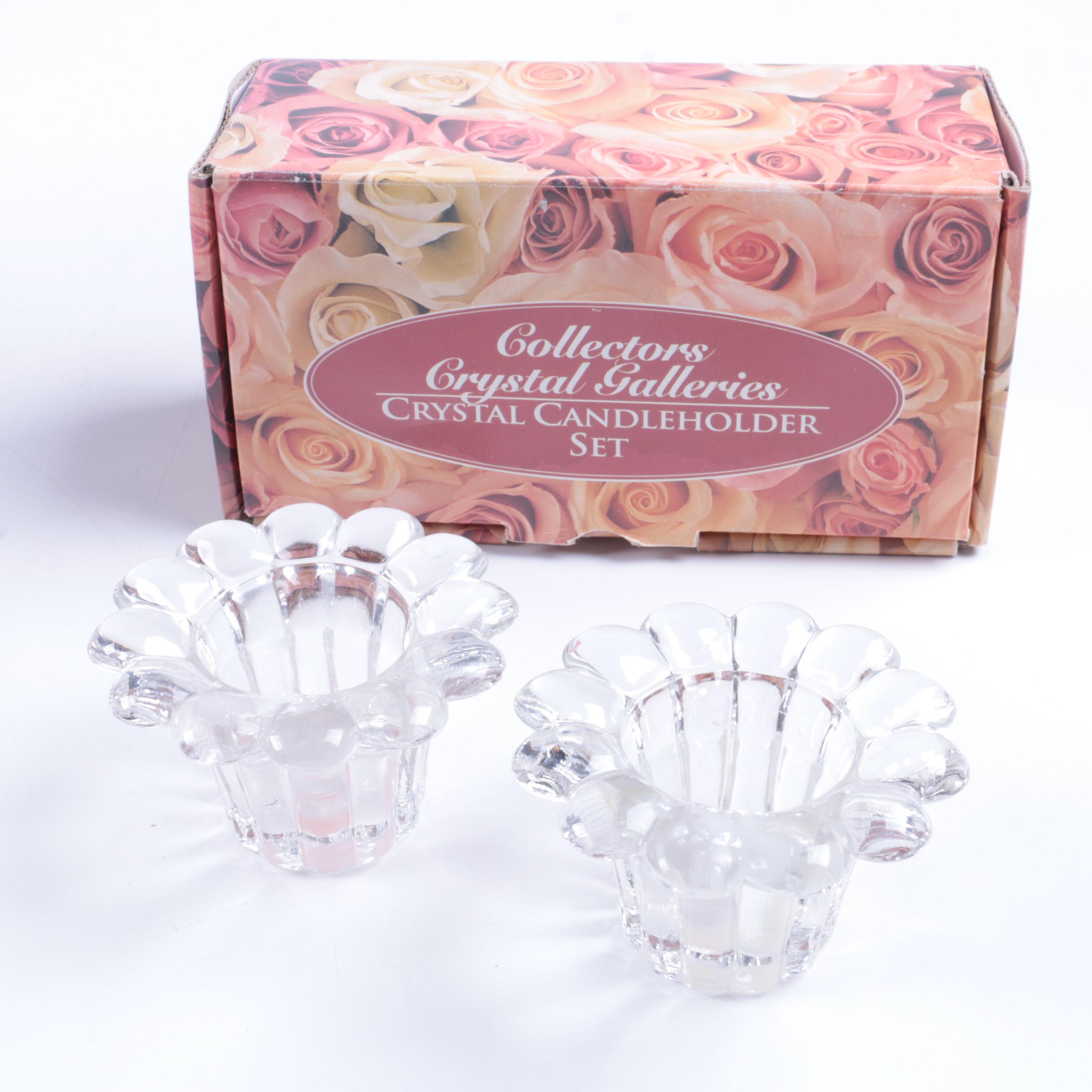 Vintage Crystal Vase and Candleholders