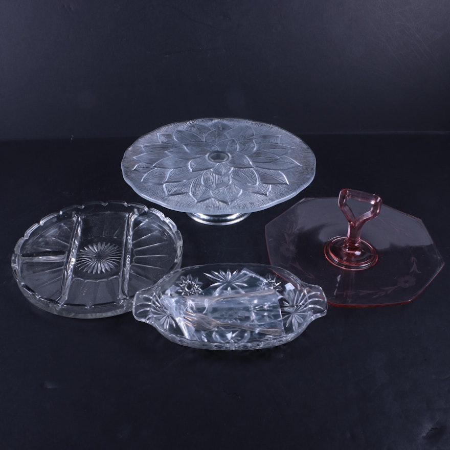 Vintage Crystal and Glass Serving Platters