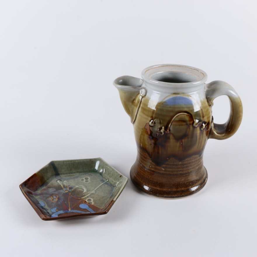 Ceramic Pitcher and Tray