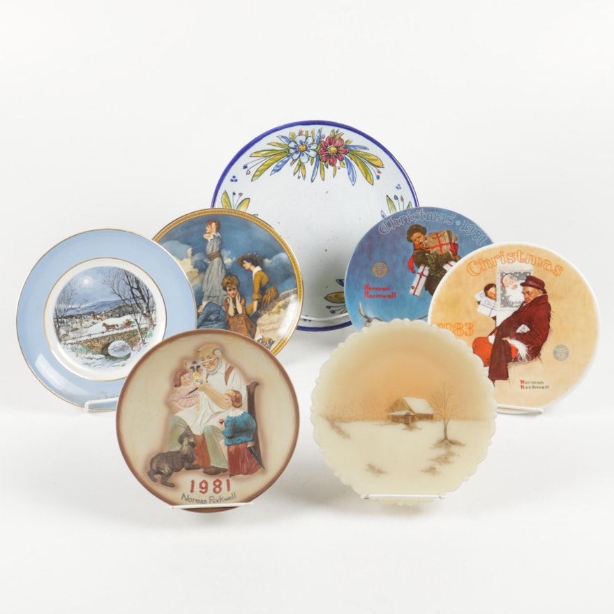 Decorative Plates Including Norman Rockwell And Hand Painted Quismondo Toledo