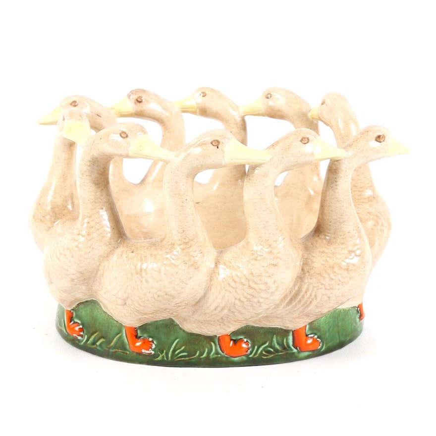 Holland Mold Ceramic Goose Ring Planter