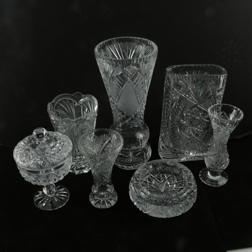 Crystal Vases, Vessels, and Compotes