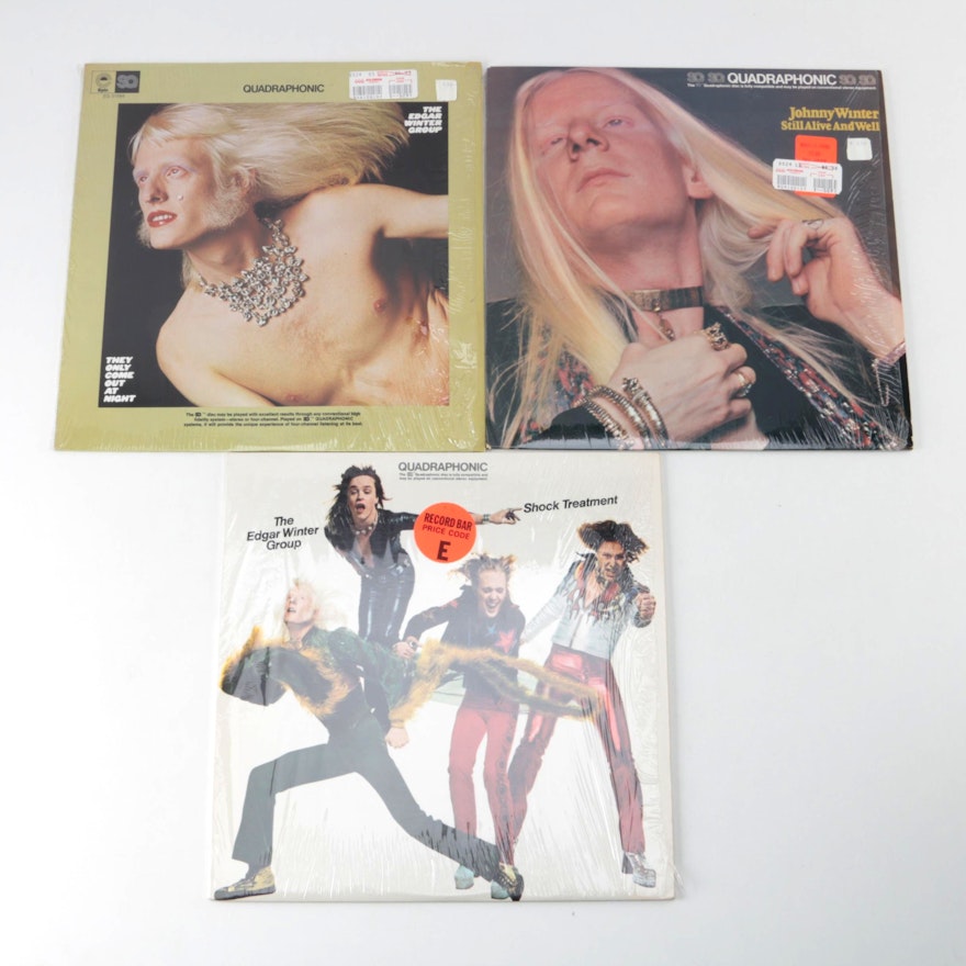 Johnny Winter and Edgar Winter Quadrophonic LPs