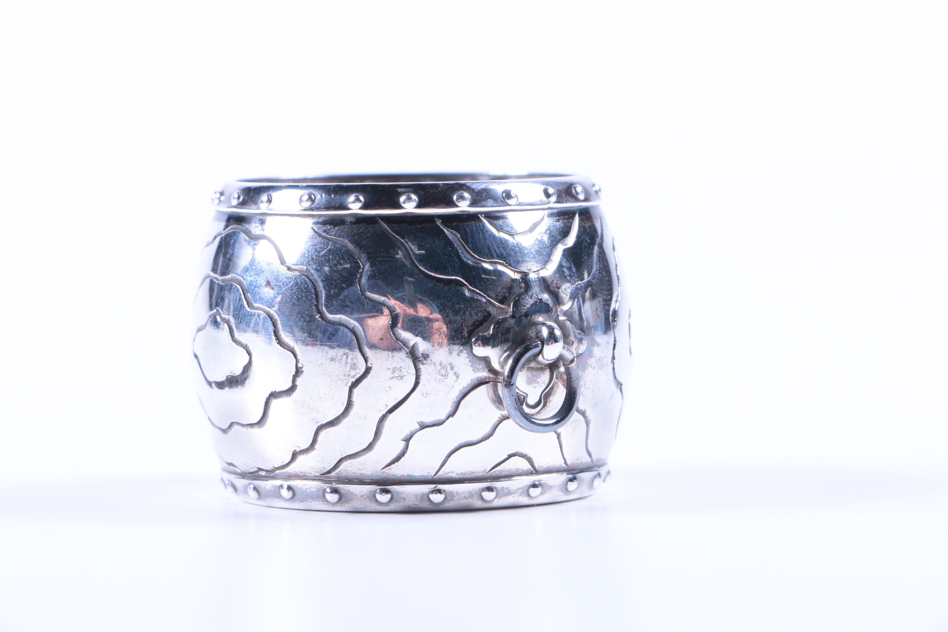 Asahi Shoten 950 Silver Barrel Shaped Salt Cellar