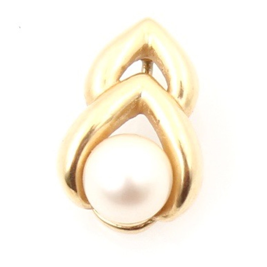 14K Yellow Gold and Cultured Pearl Pendant