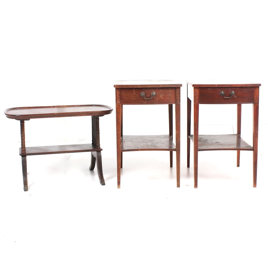 Three Vintage Mahogany Tables Featuring Mersman