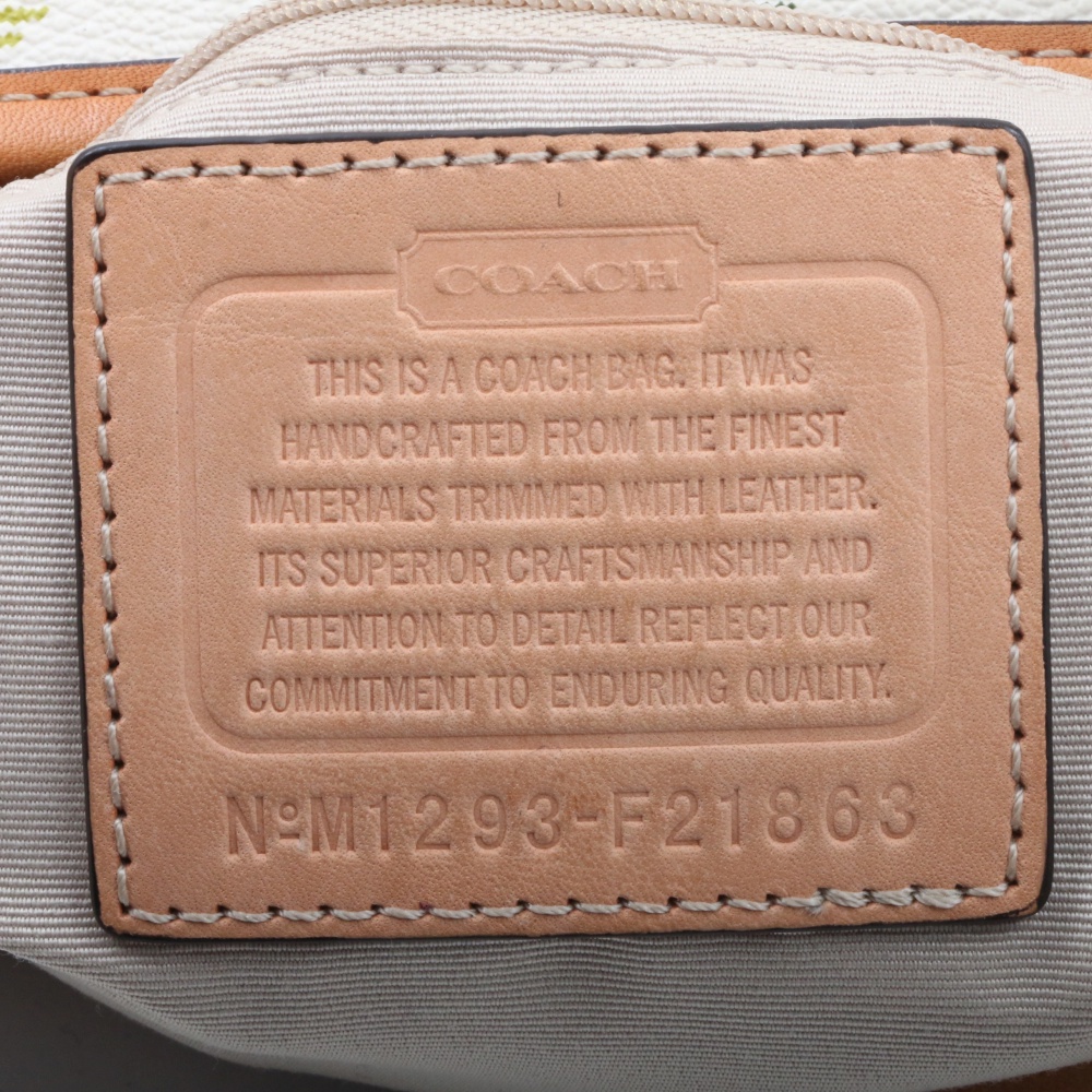 Coach Peyton Tattersall White Multicolor Tote Shoulder Bag