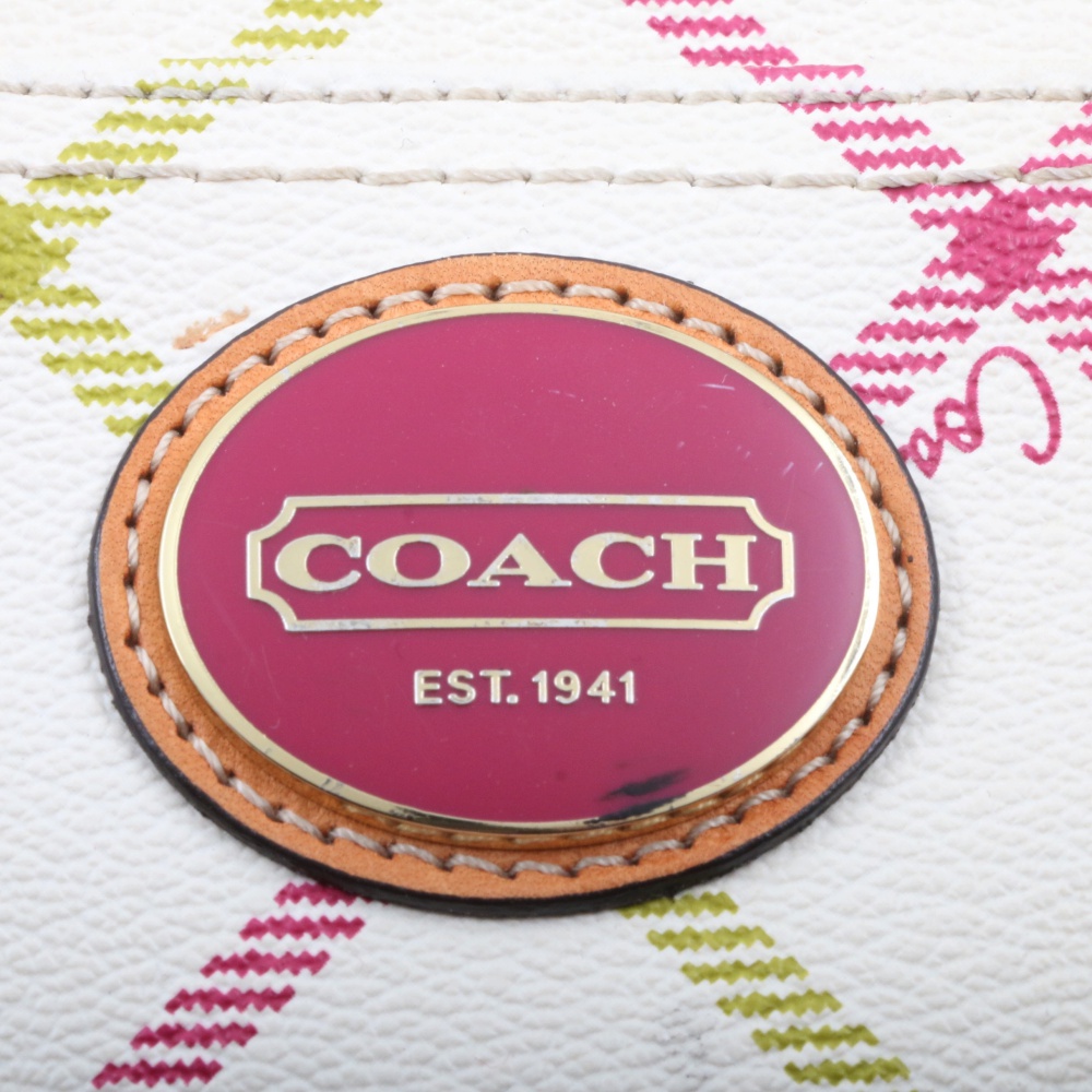 Coach Peyton Tattersall White Multicolor Tote Shoulder Bag