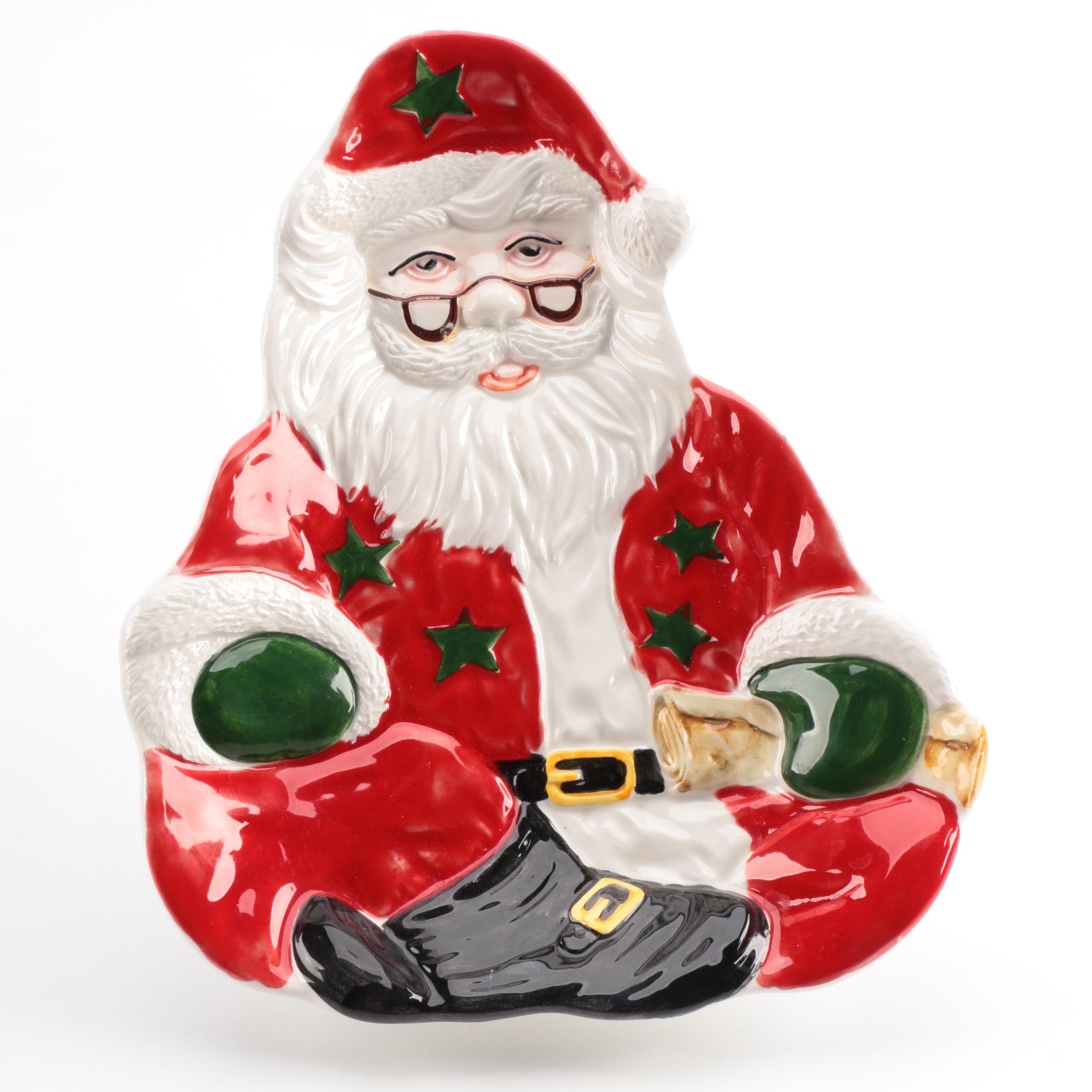 Ceramiche Leonardo Pottery Santa Claus Plate