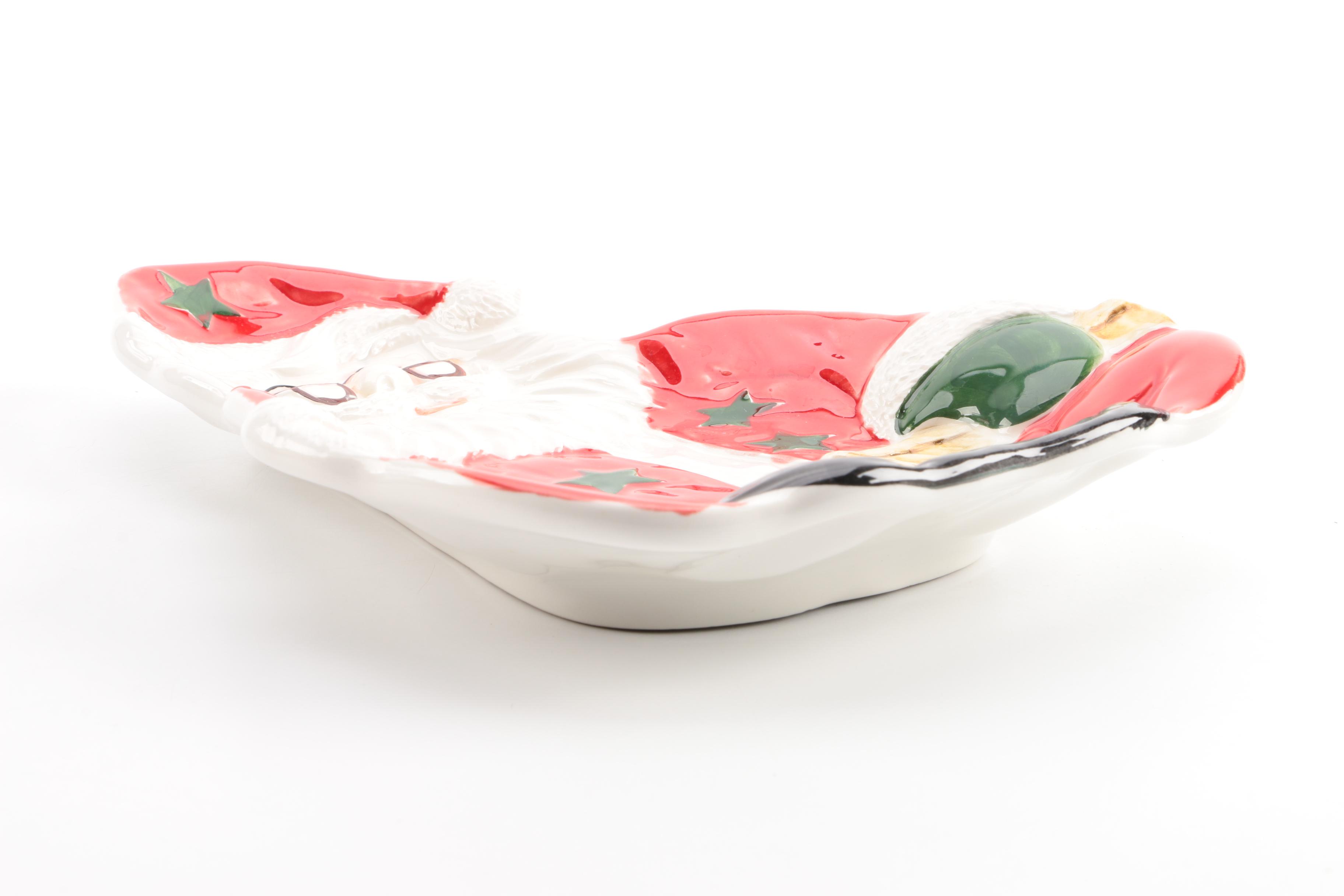 Ceramiche Leonardo Pottery Santa Claus Plate