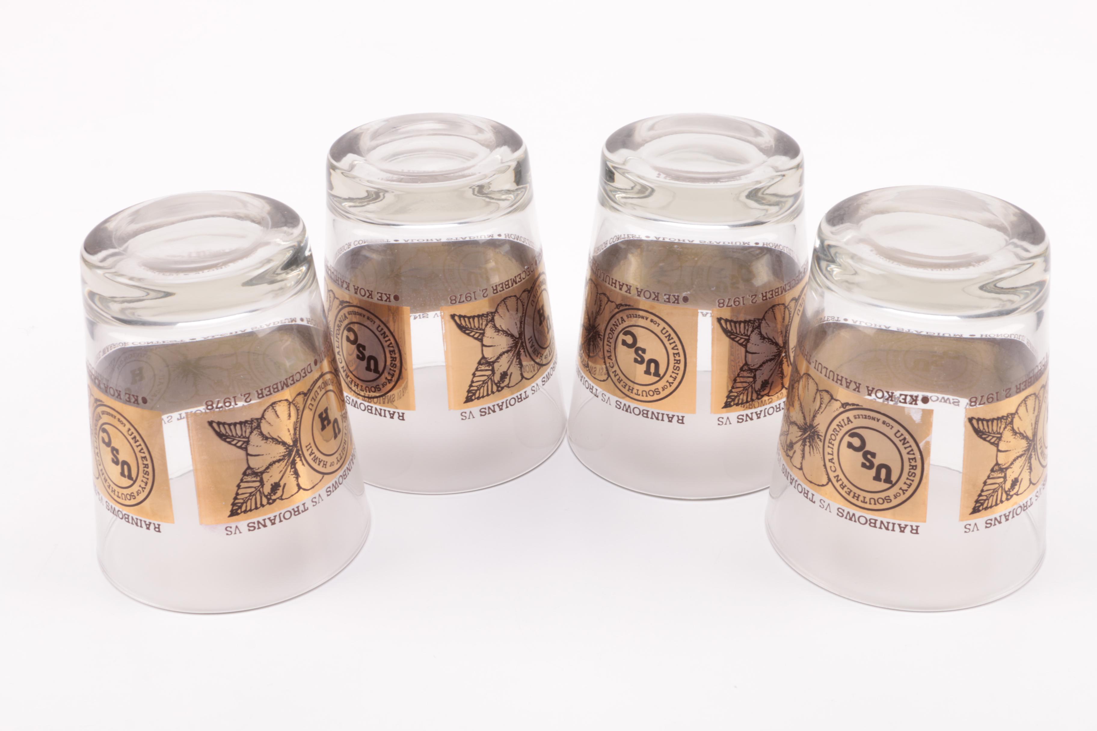 Collection of "UH vs USC" Old Fashioned Glasses