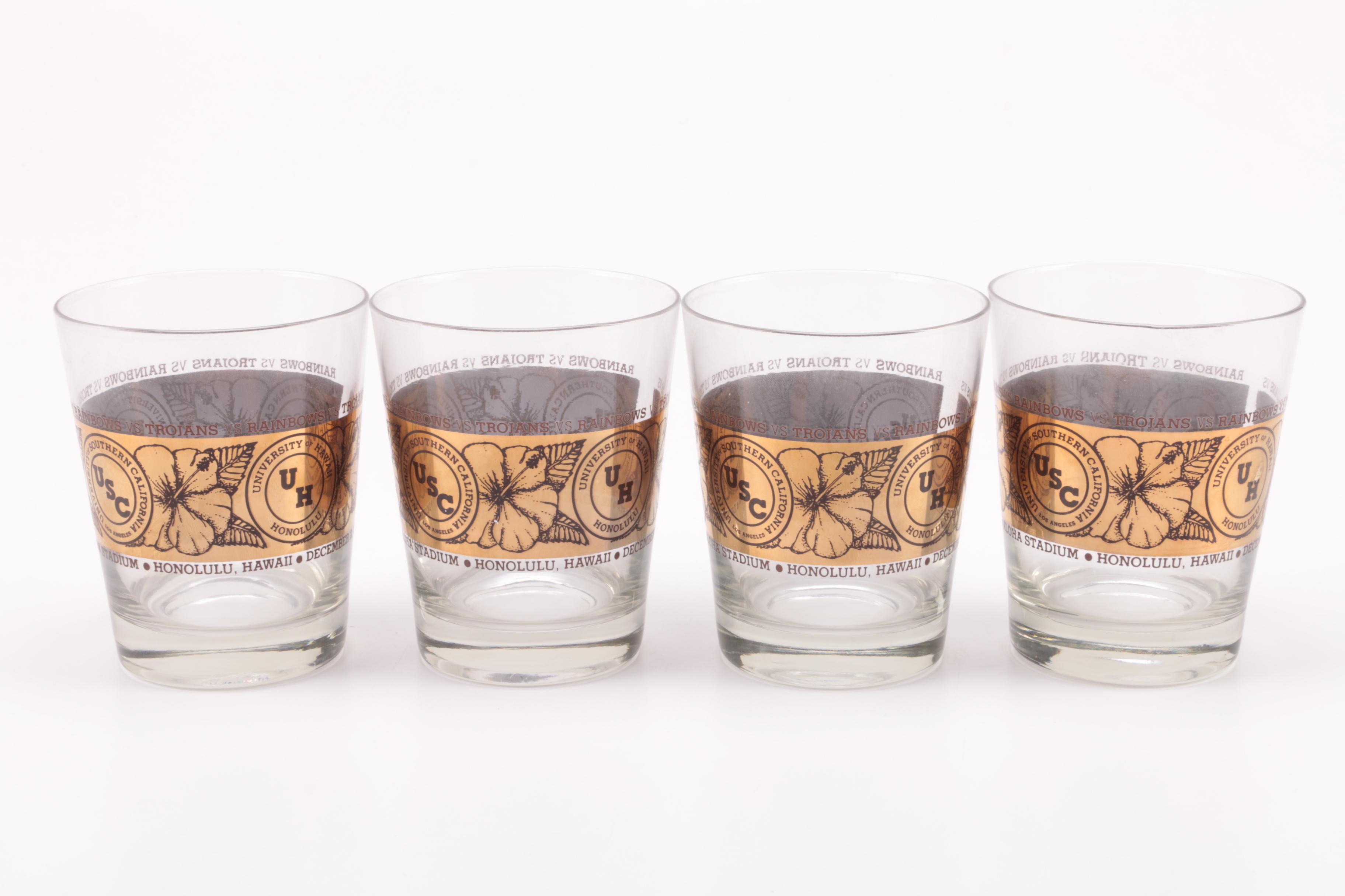 Collection of "UH vs USC" Old Fashioned Glasses