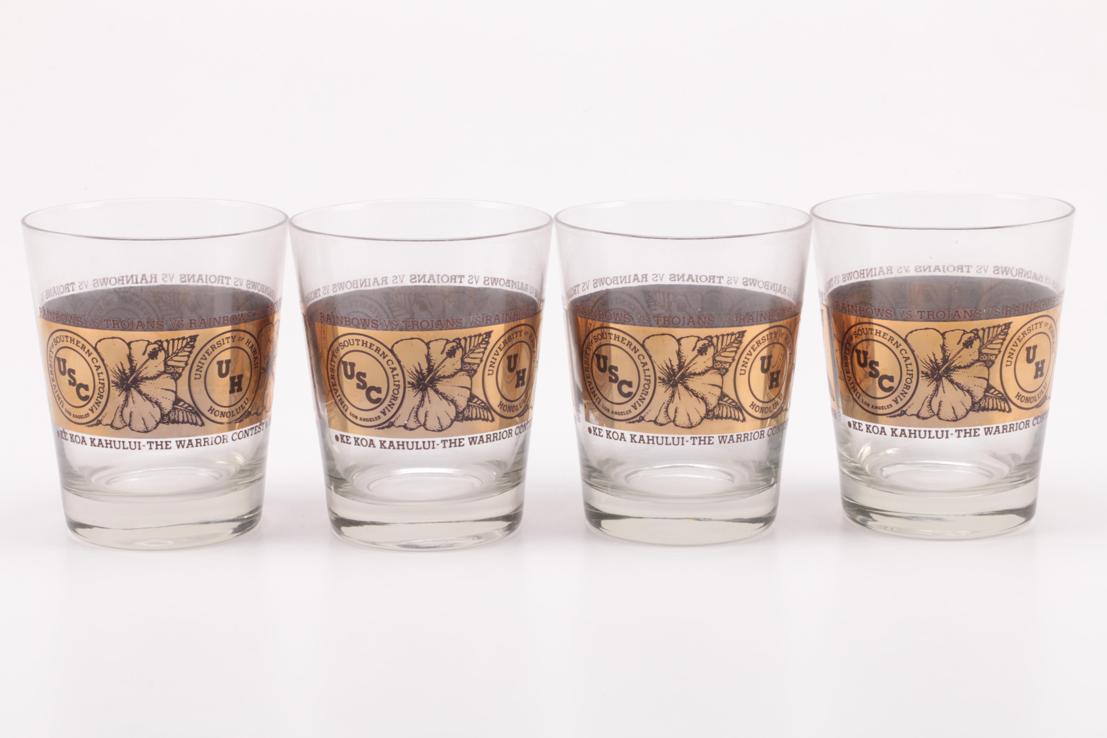 Collection of "UH vs USC" Old Fashioned Glasses