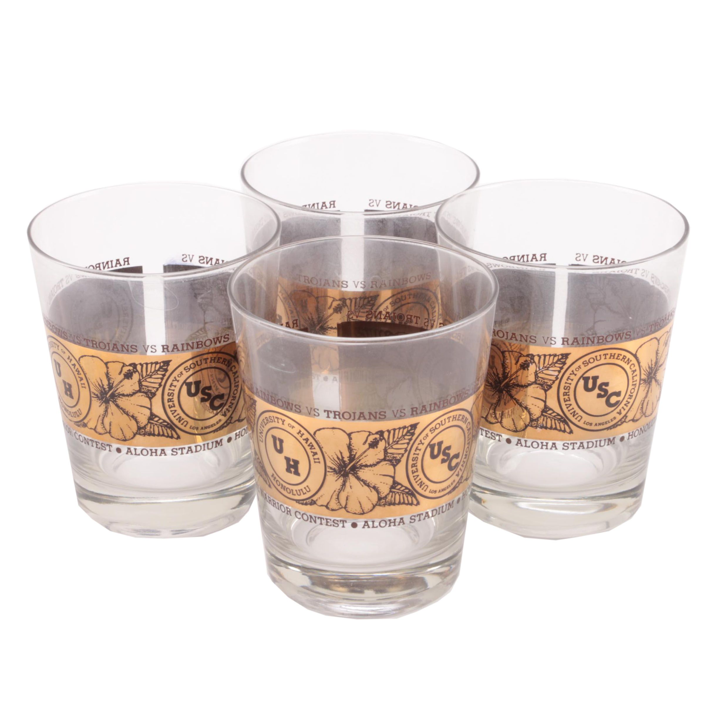 Collection of "UH vs USC" Old Fashioned Glasses