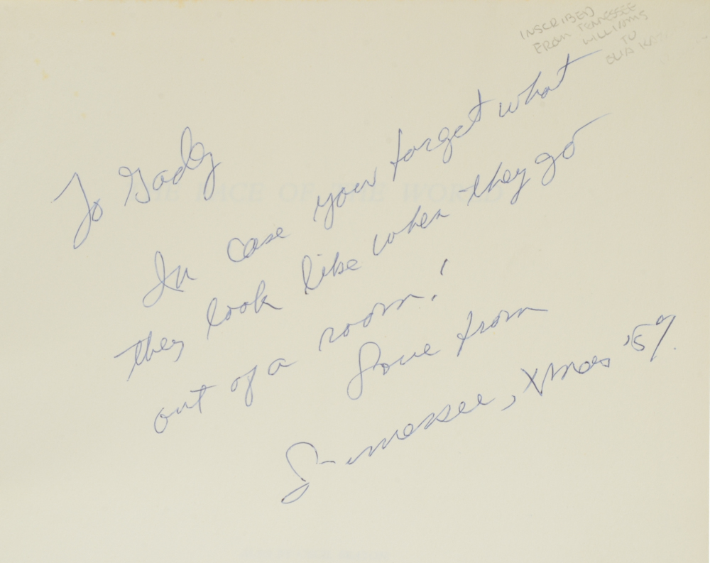 "The Face of the World" by Cecil Beaton signed by Tennessee Williams