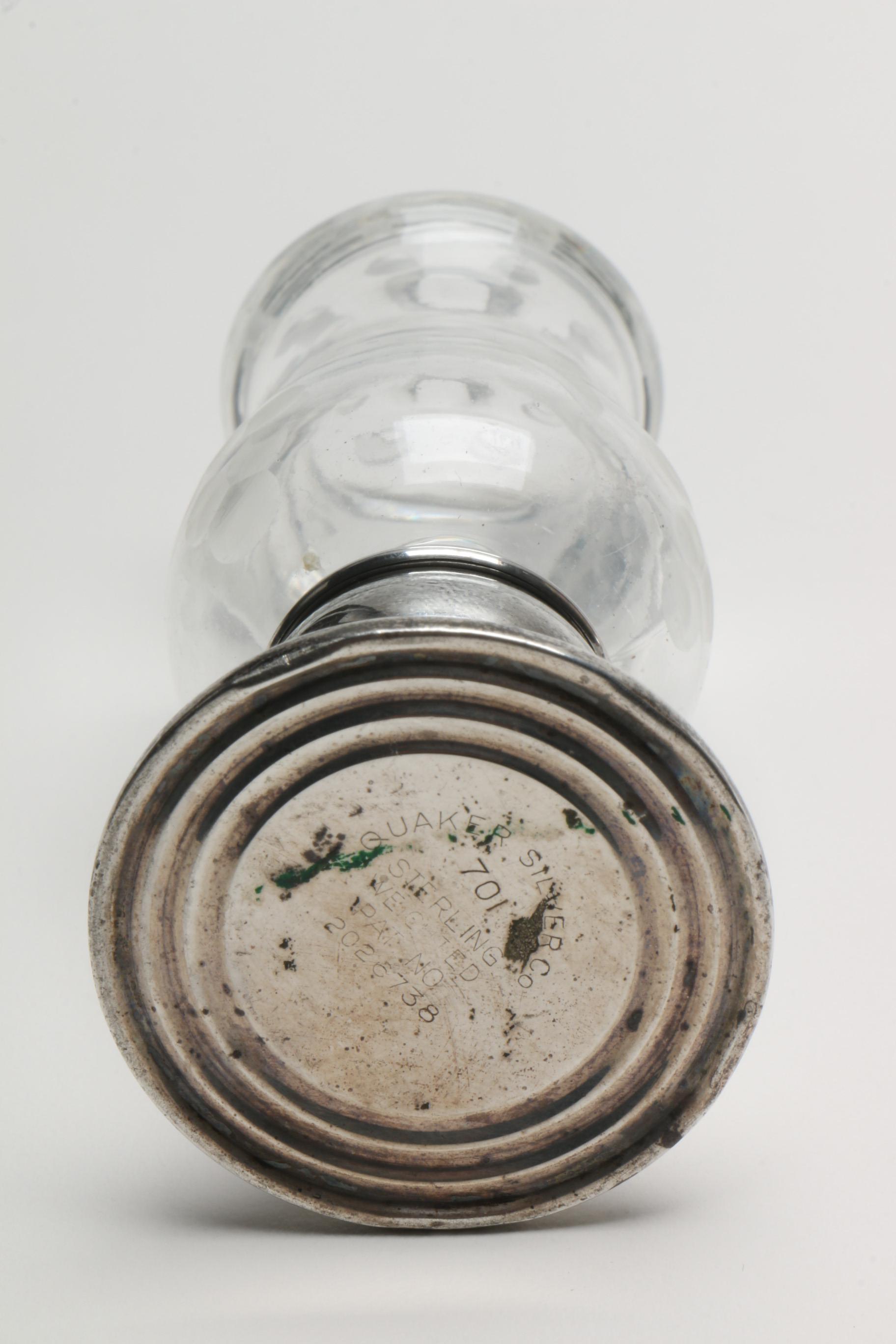 Duchin Creation and Other Weighted Sterling and Etched Crystal Shakers with Vase