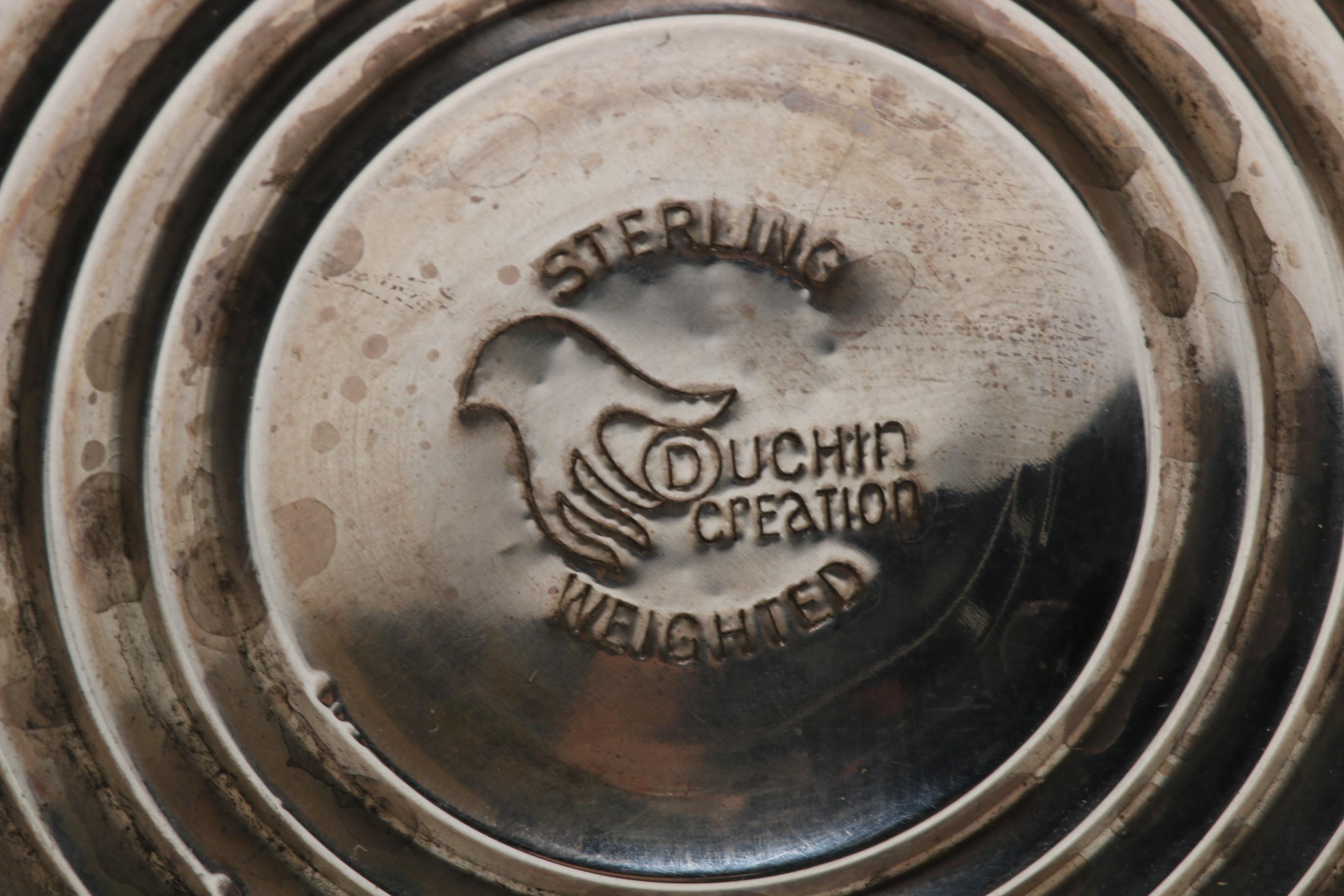 Duchin Creation and Other Weighted Sterling and Etched Crystal Shakers with Vase