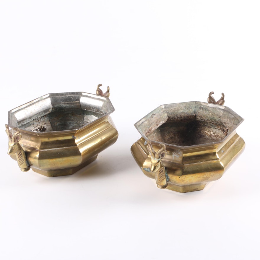 Brass Ash Receivers with Elk Theme