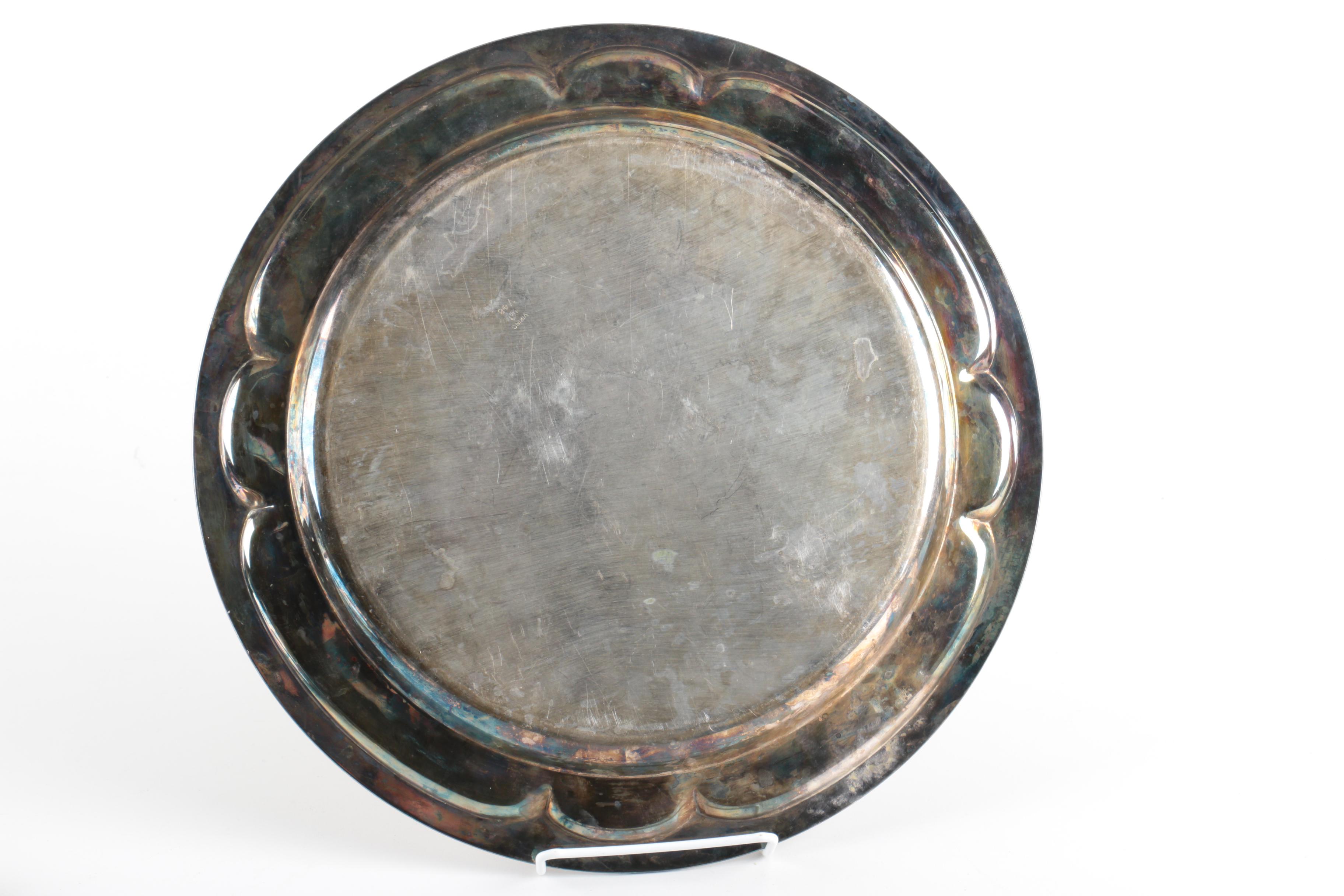 Wilcox "Ashley" Silver Plate Platter with Other Silver Plate Serveware