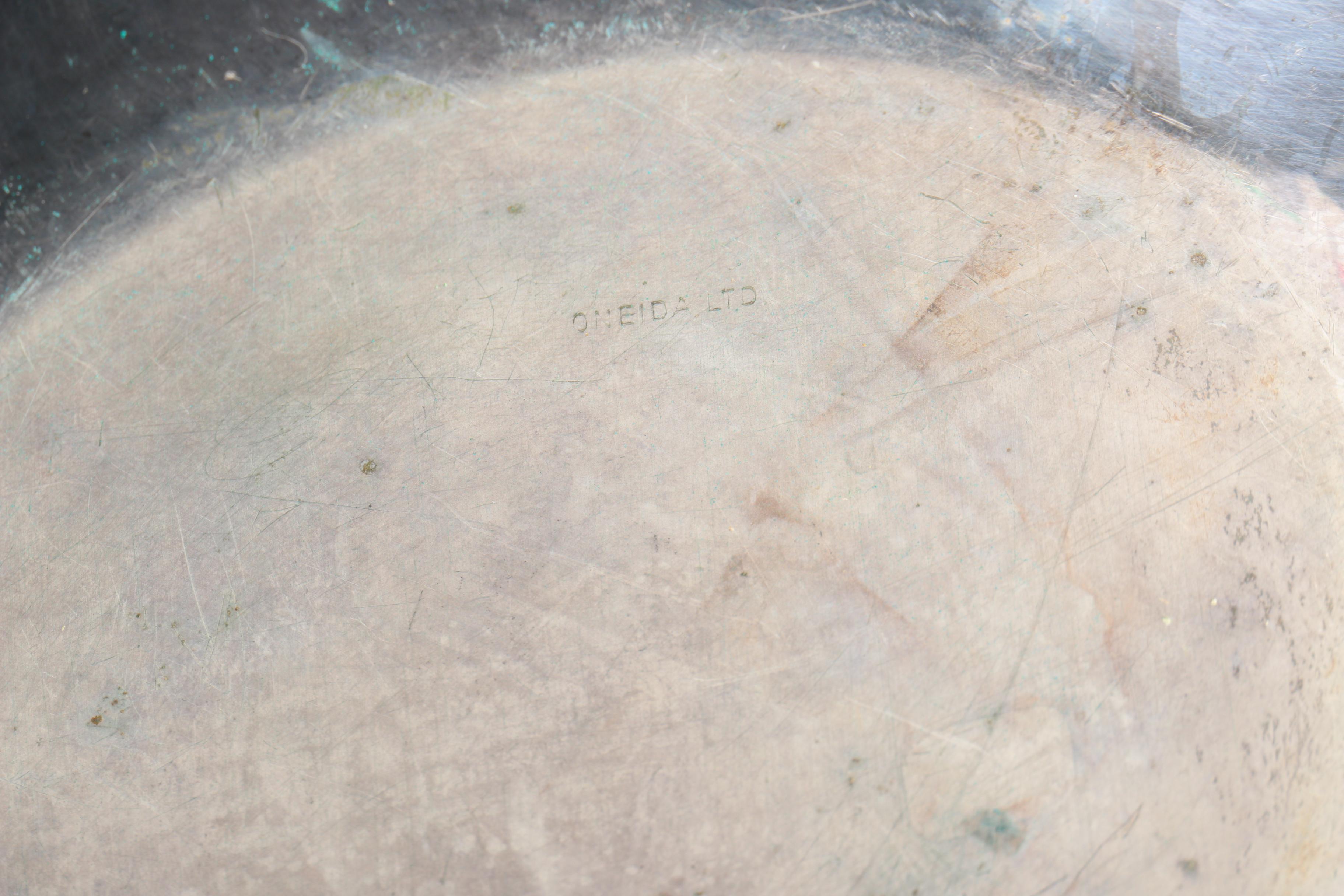 Wilcox "Ashley" Silver Plate Platter with Other Silver Plate Serveware