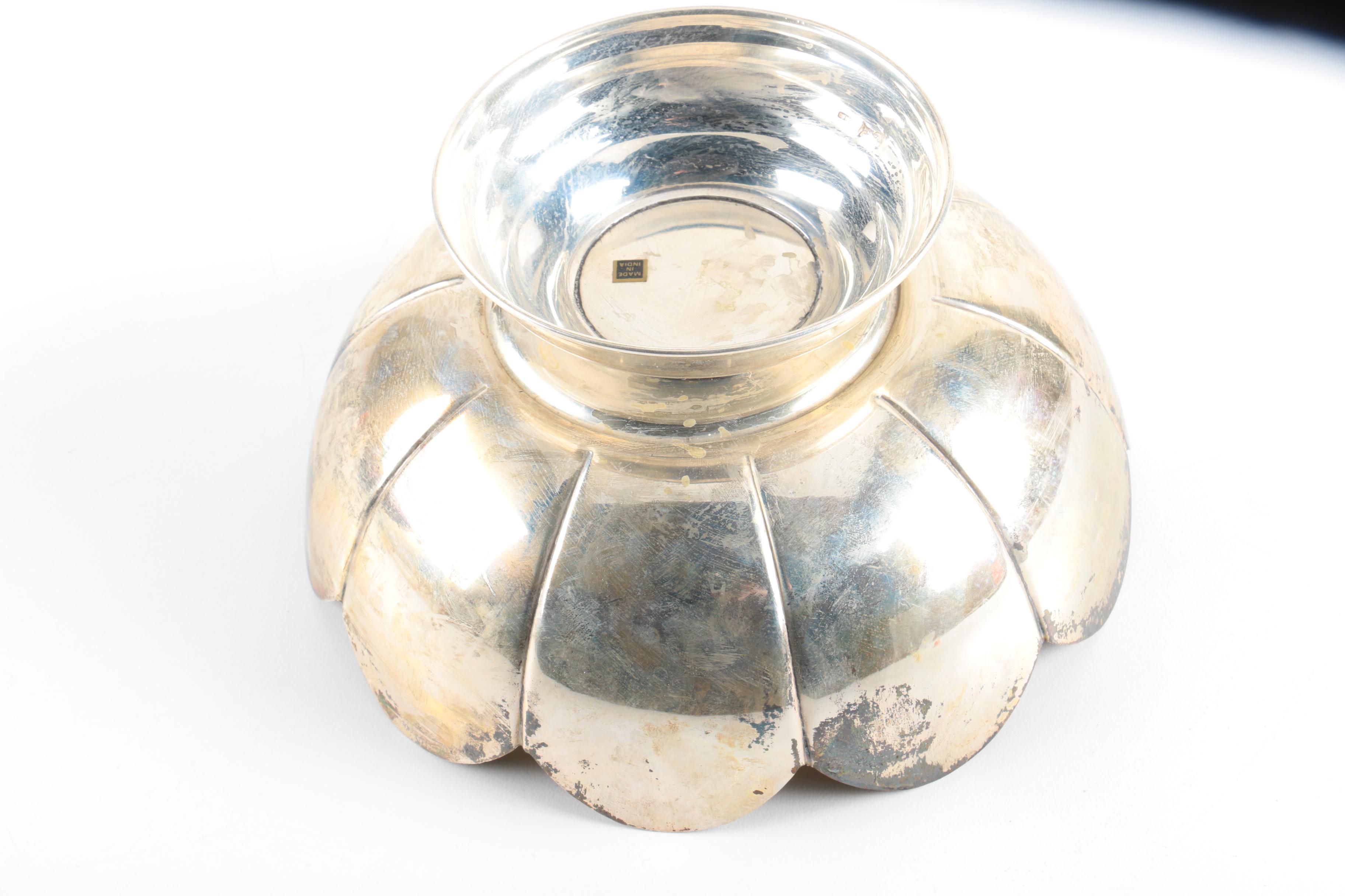 Wilcox "Ashley" Silver Plate Platter with Other Silver Plate Serveware